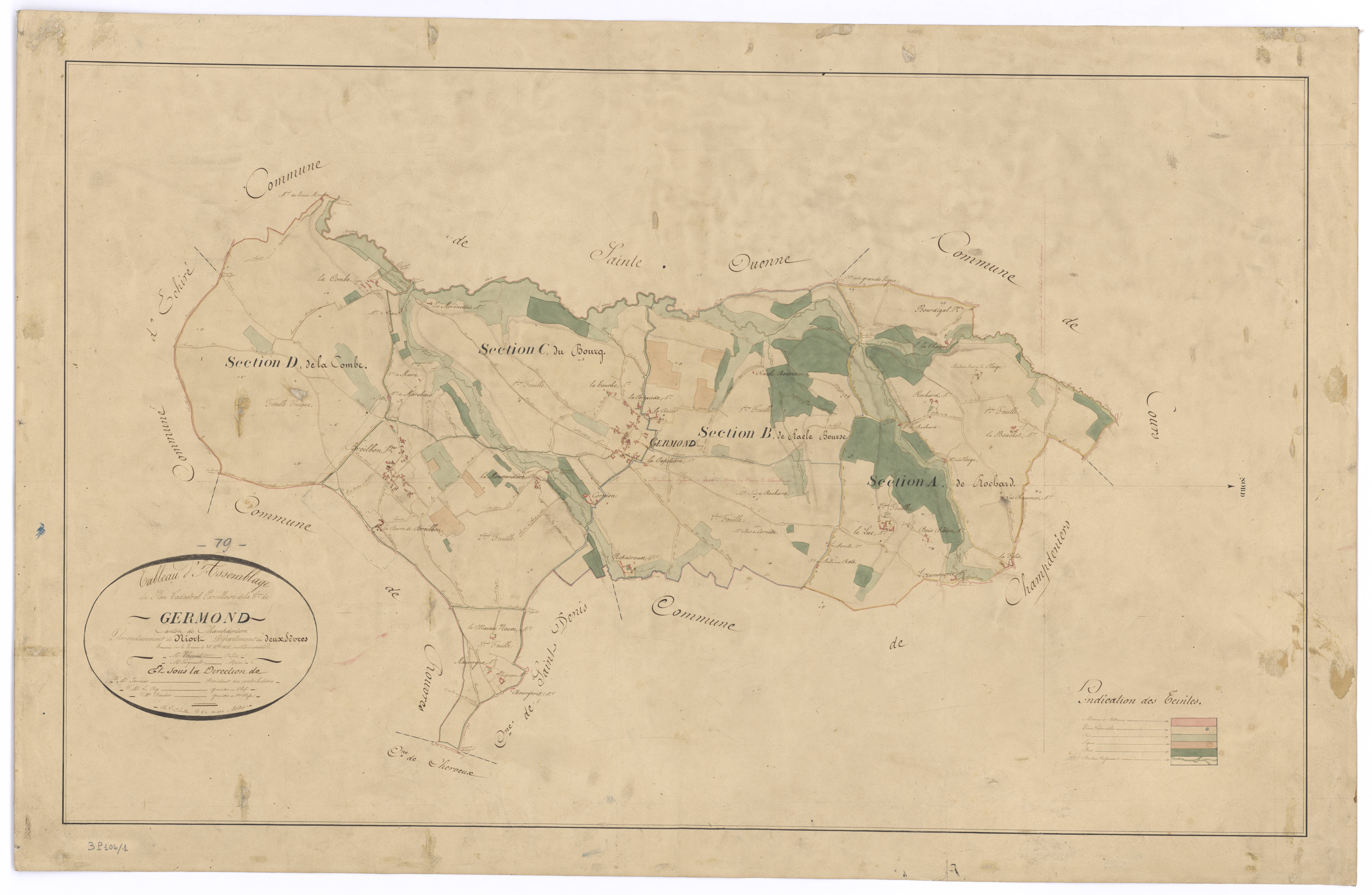 Germond-Rouvre - FRAD079_CADASTRE_NAPOLEONIEN Tableau d'assemblage 