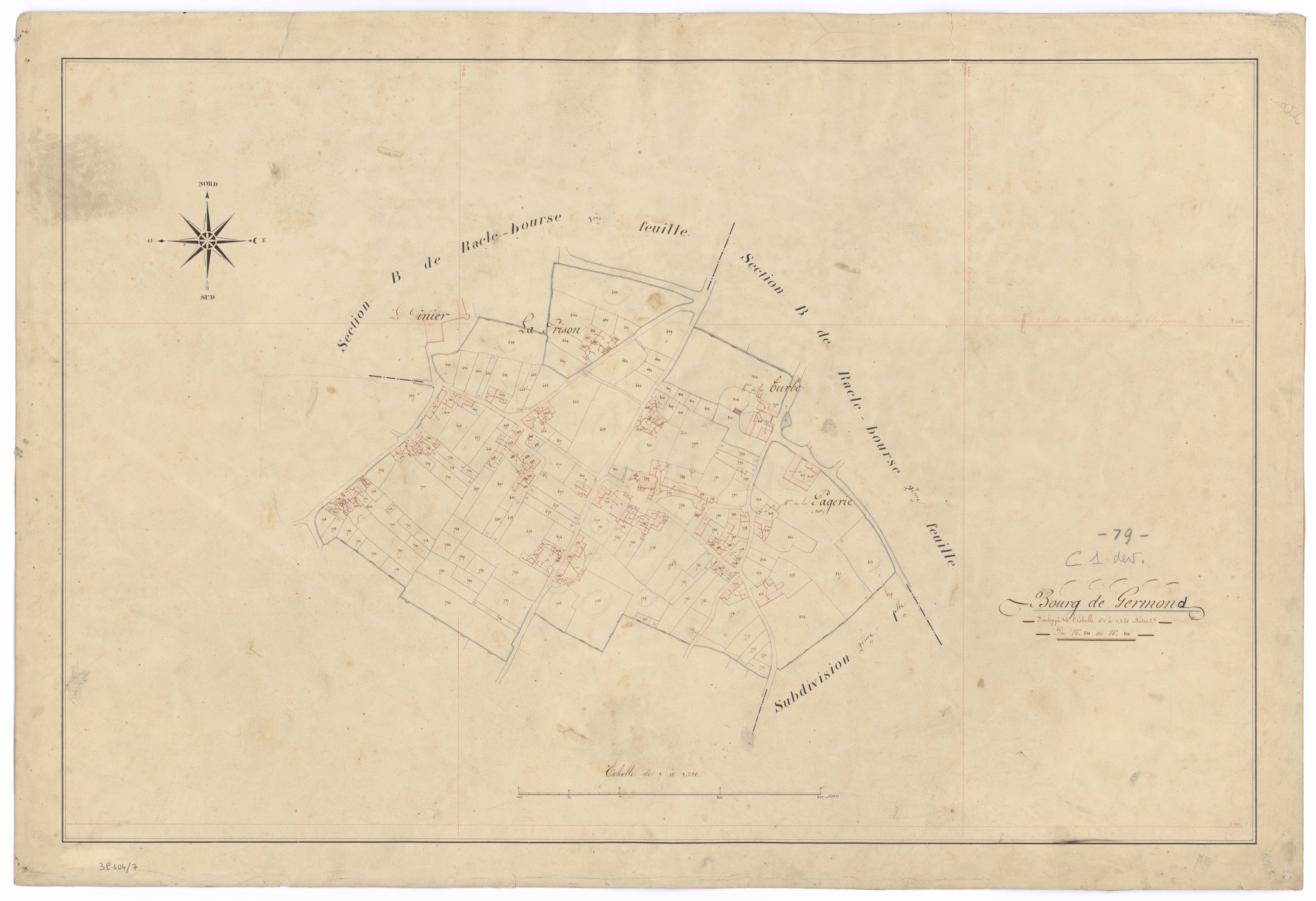 Germond-Rouvre - FRAD079_CADASTRE_NAPOLEONIEN Développement de la section C1 