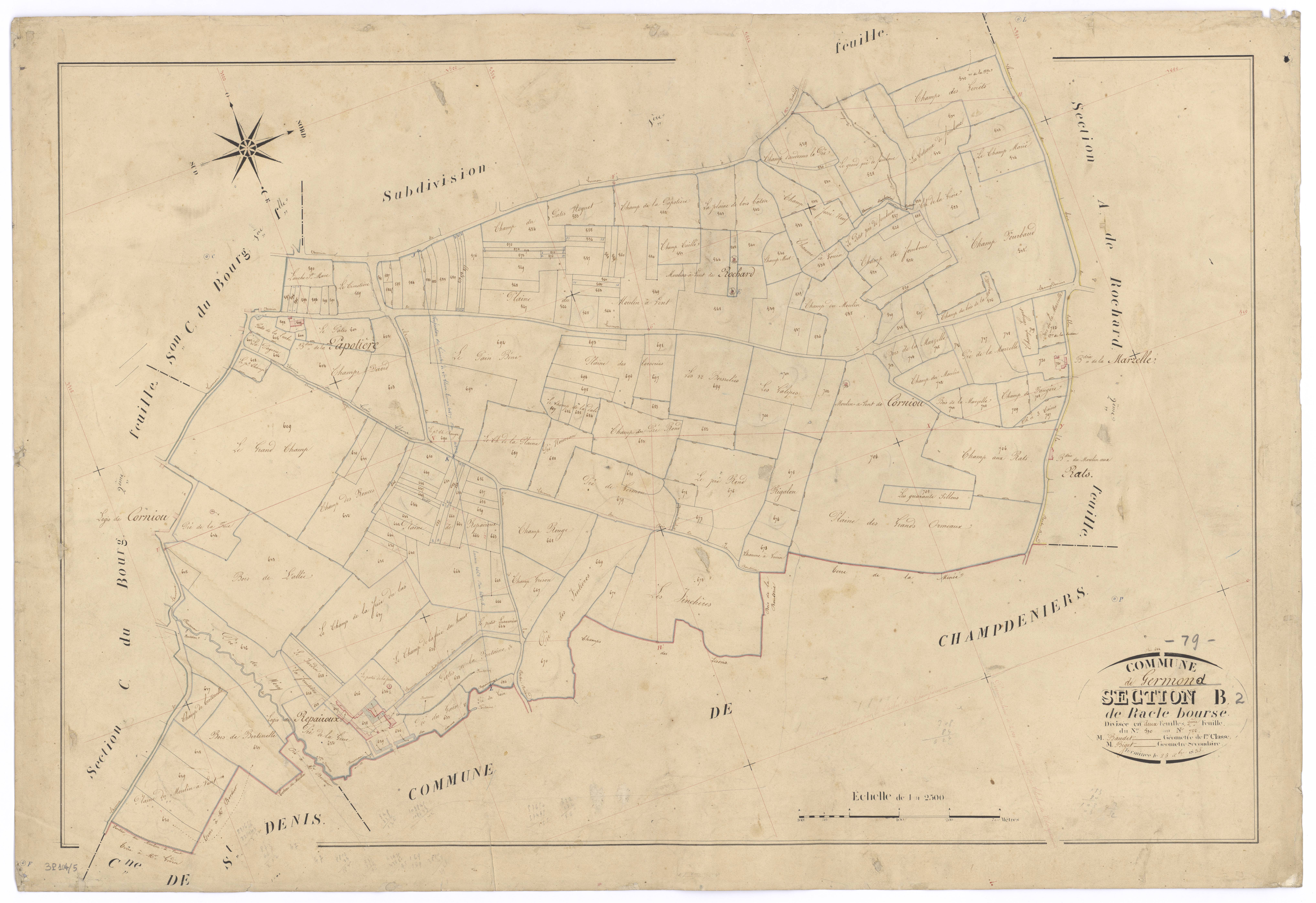Germond-Rouvre - FRAD079_CADASTRE_NAPOLEONIEN Section B2 dite de Racle Bourse 