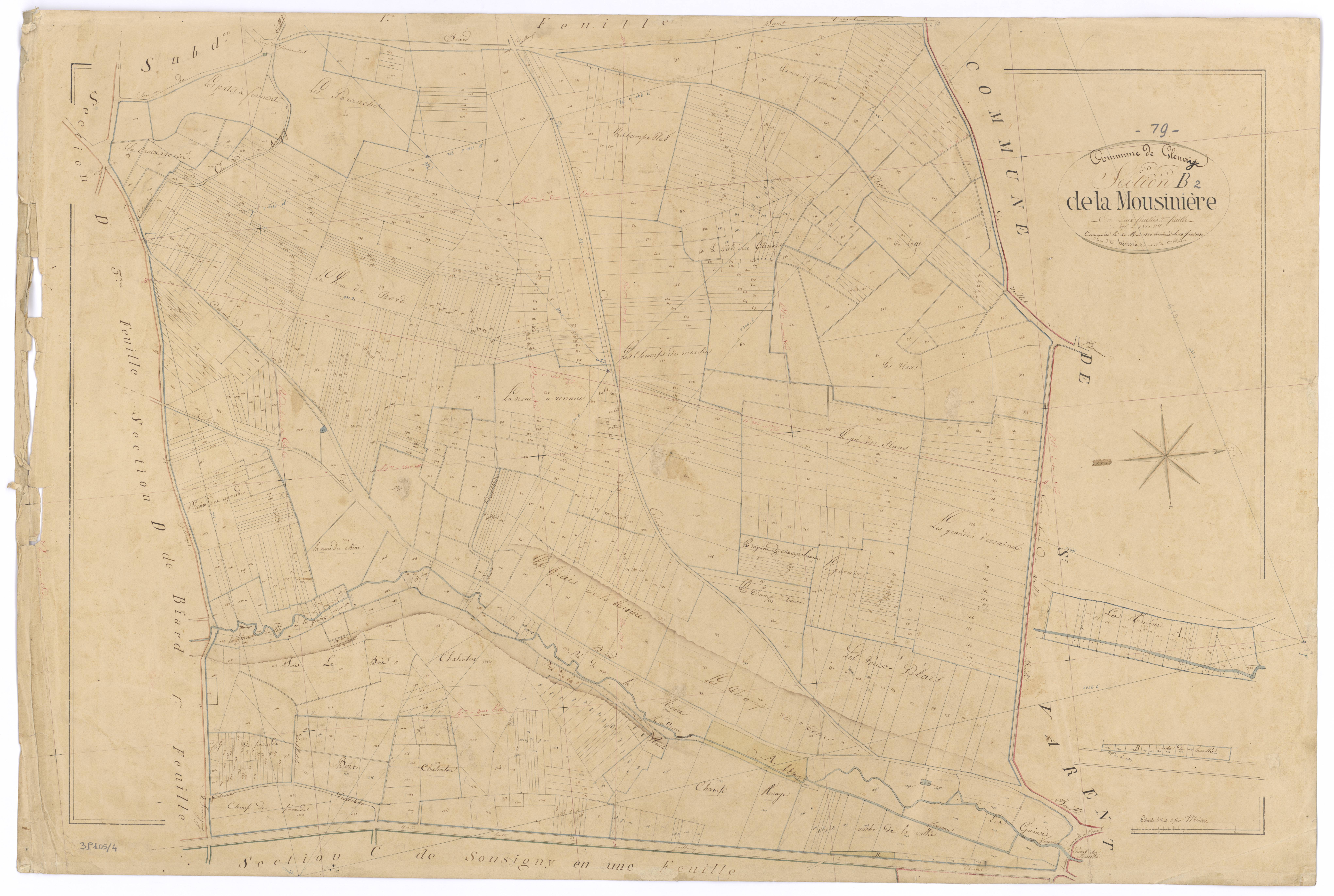 Glénay - FRAD079_CADASTRE_NAPOLEONIEN Section B 2 dite de la Mousinière