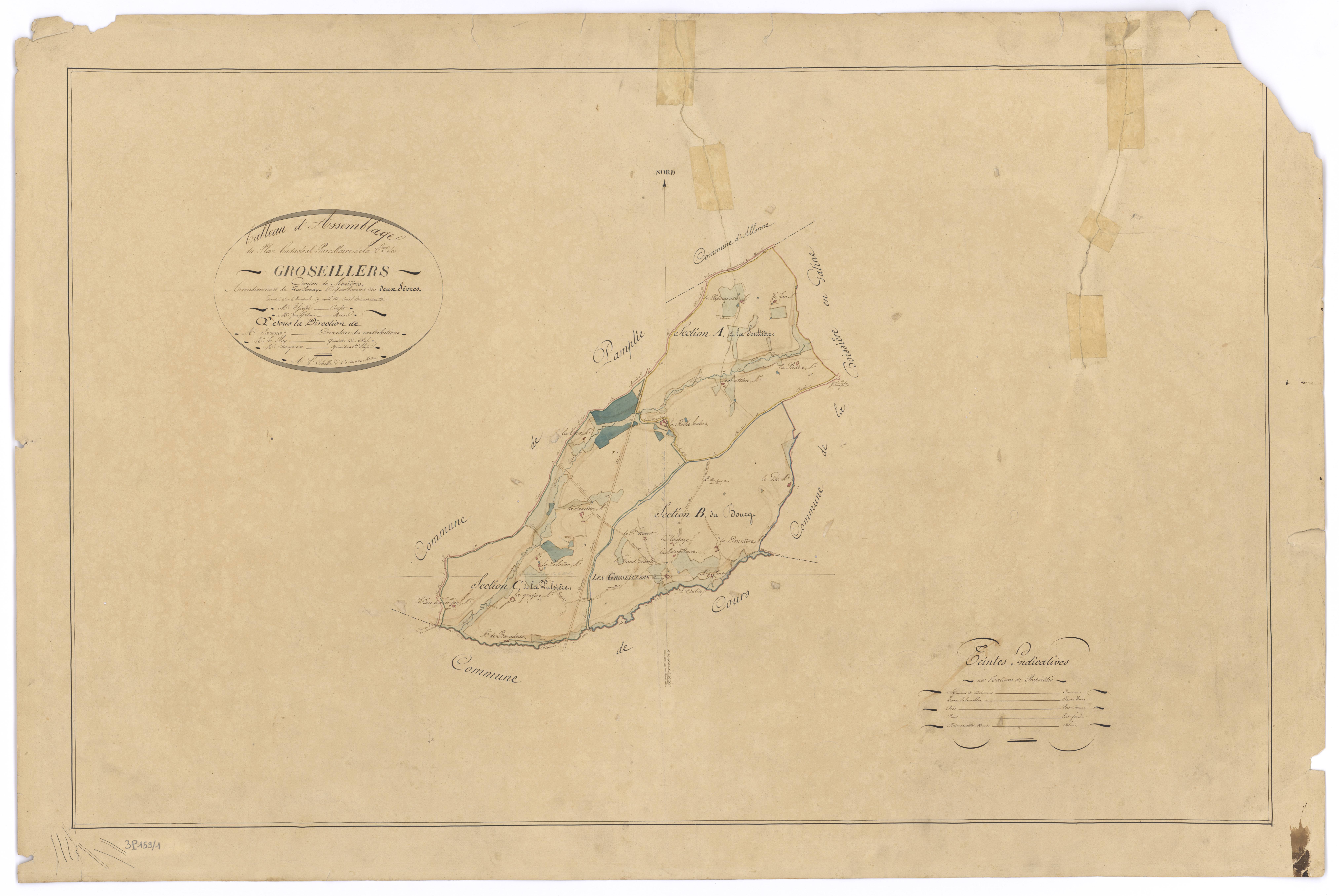 Groseillers - FRAD079_CADASTRE_NAPOLEONIEN Tableau d'assemblage