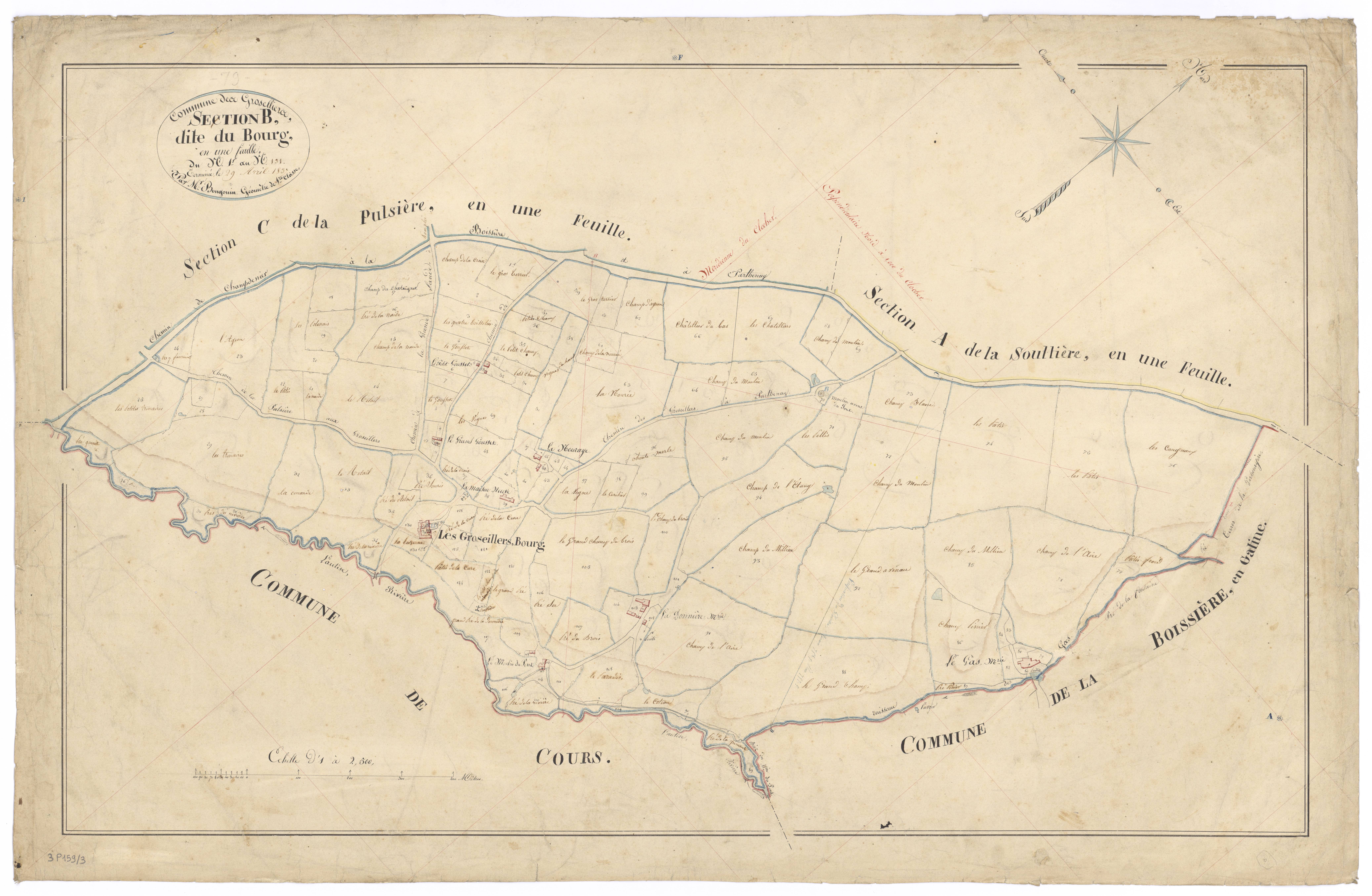 Groseillers - FRAD079_CADASTRE_NAPOLEONIEN Section B dite du Bourg