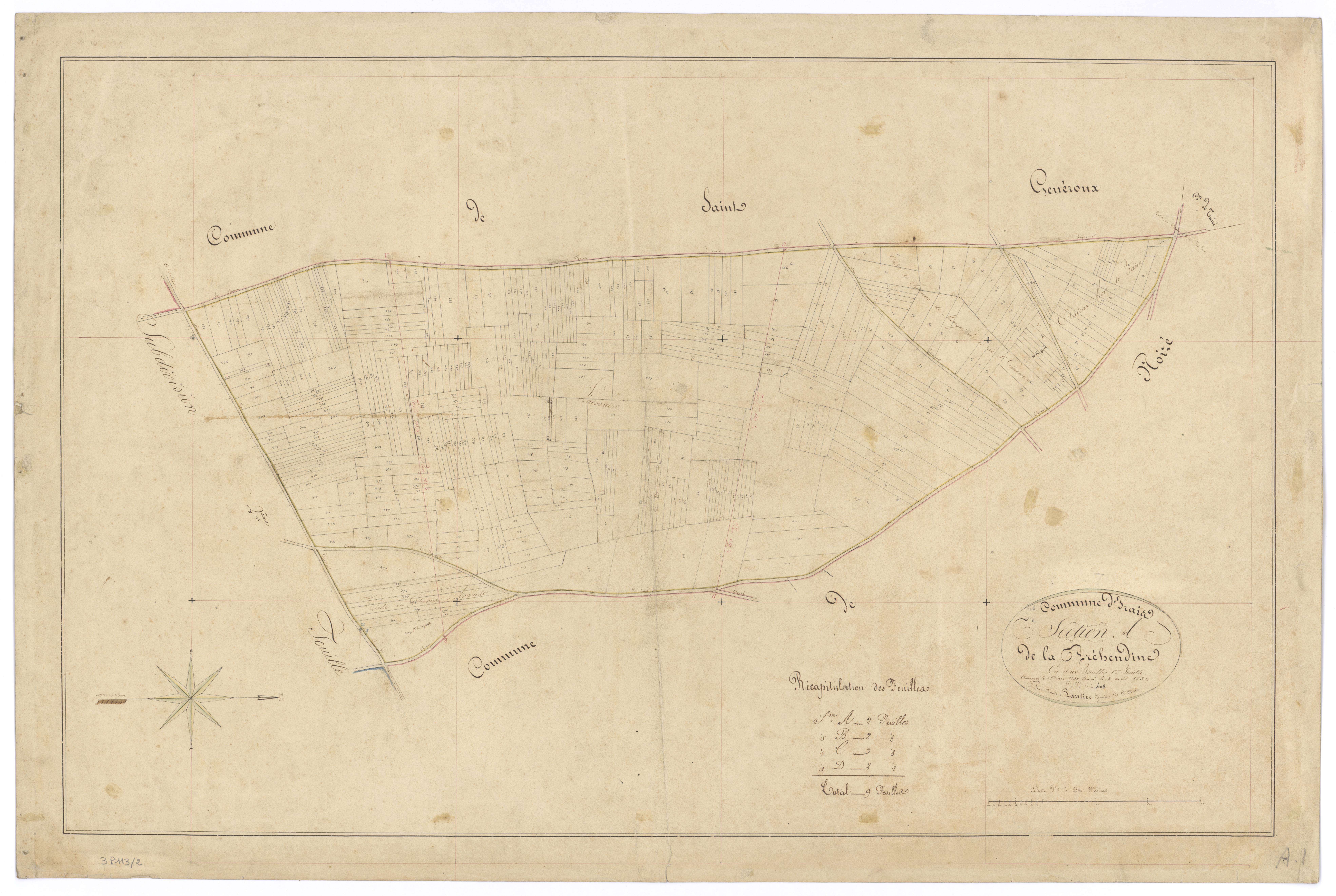 Irais - FRAD079_CADASTRE_NAPOLEONIEN Section A1 dite de la Préhendine 