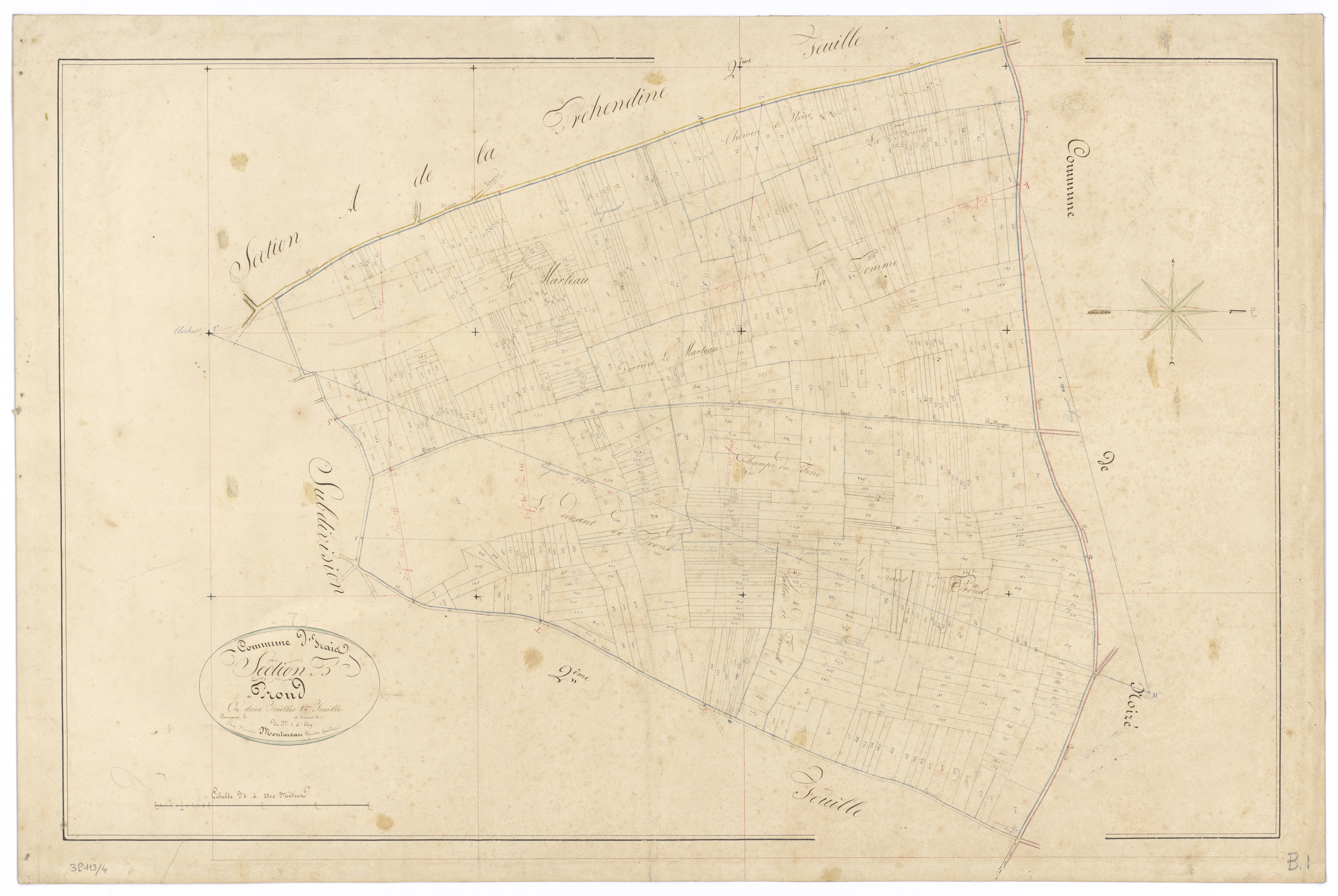 Irais - FRAD079_CADASTRE_NAPOLEONIEN Section B1 dite de Prond 