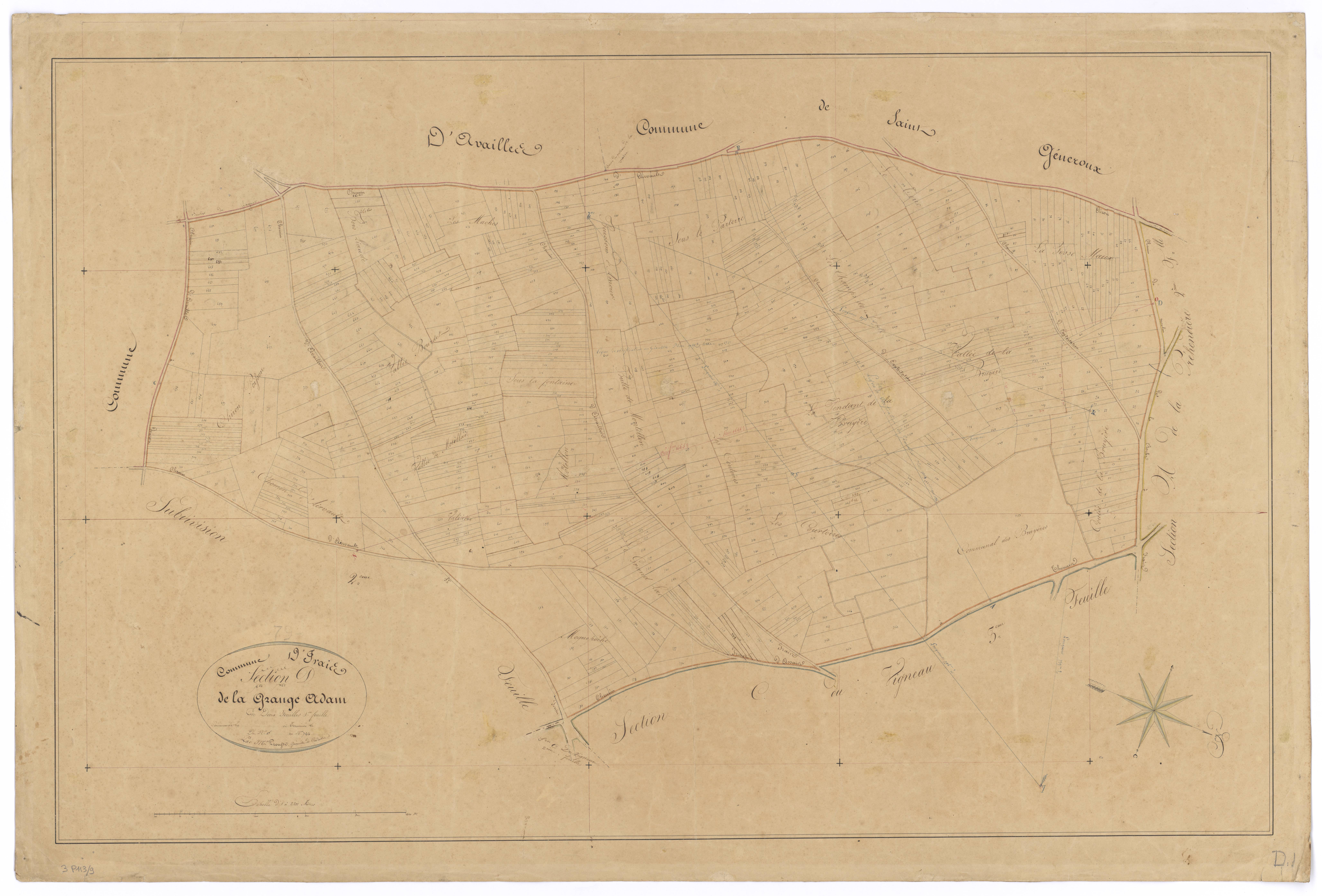 Irais - FRAD079_CADASTRE_NAPOLEONIEN Section D1 dite de la Grange Adam 