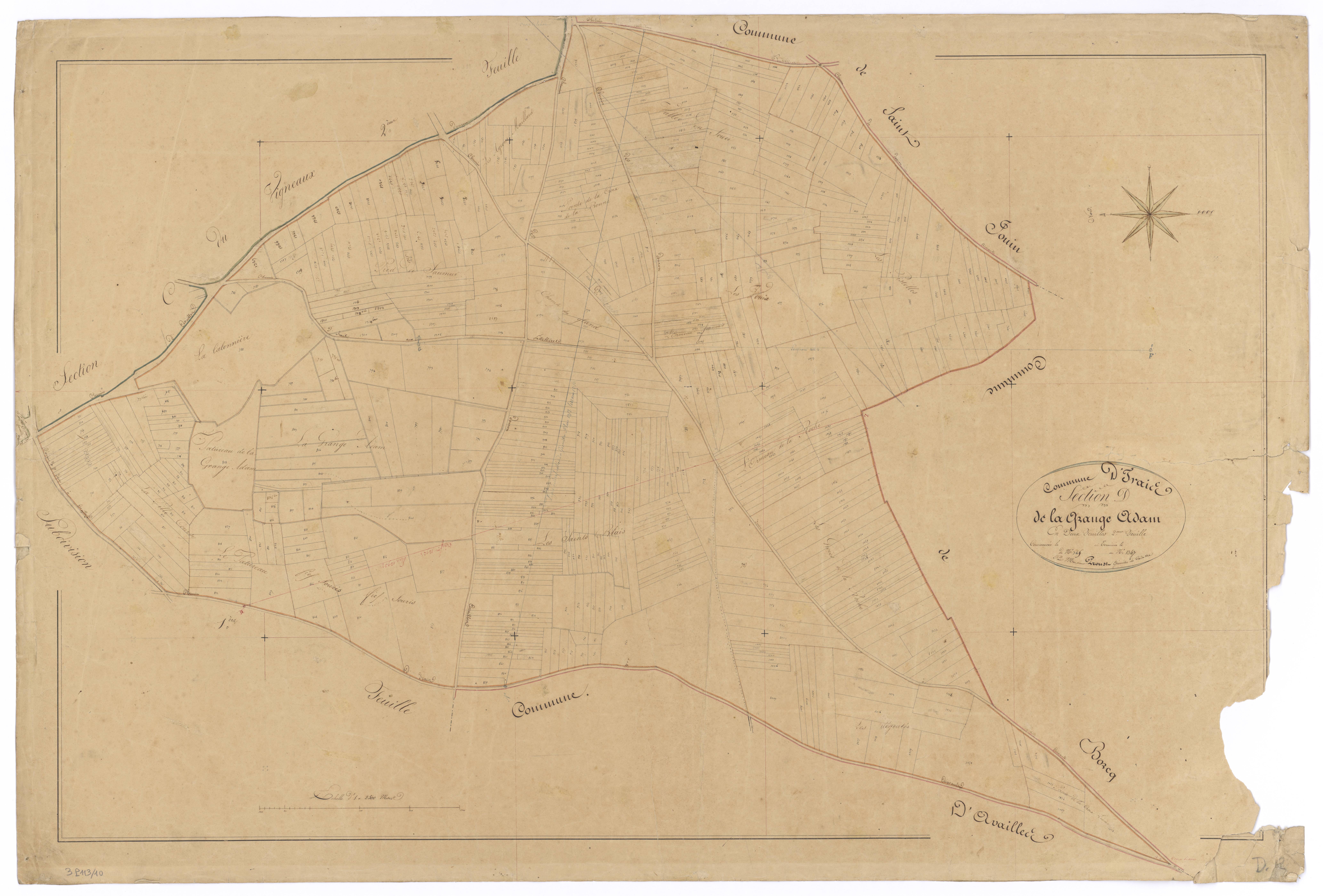 Irais - FRAD079_CADASTRE_NAPOLEONIEN Section D2 dite de la Grange Adam 