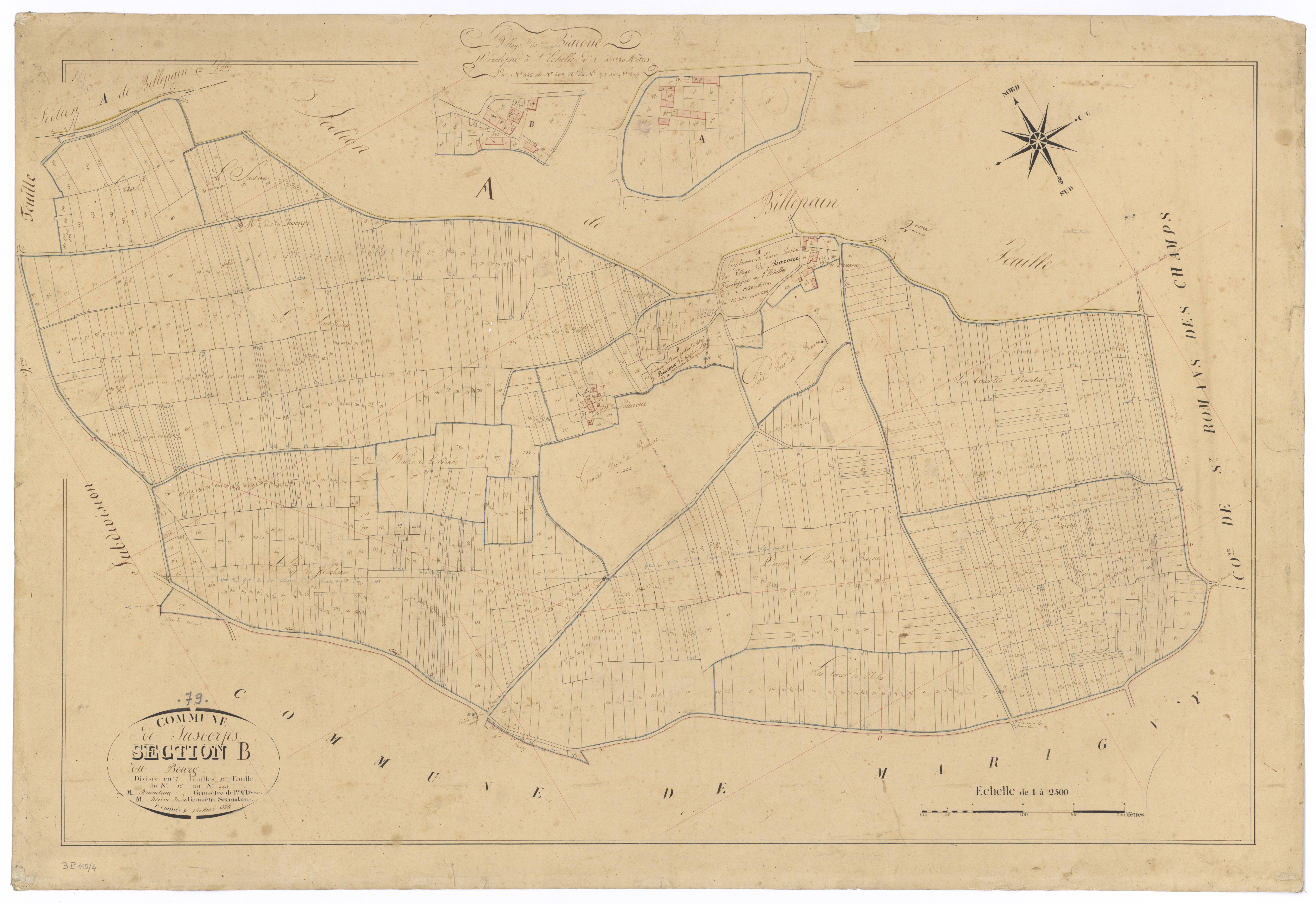 Juscorps - FRAD079_CADASTRE_NAPOLEONIEN Section B1 dite du Bourg 