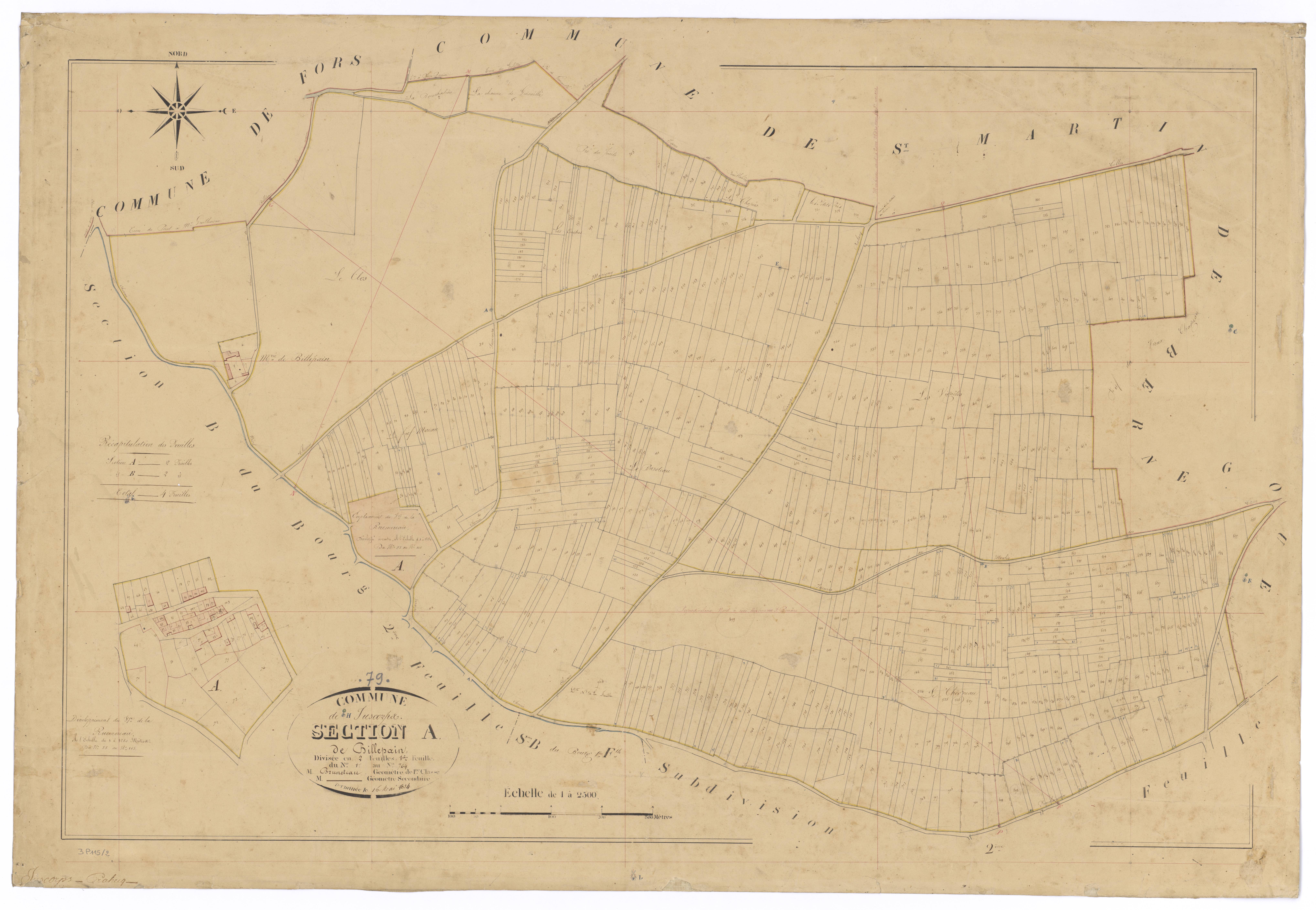 Juscorps - FRAD079_CADASTRE_NAPOLEONIEN Section A1 dite de Billepain 