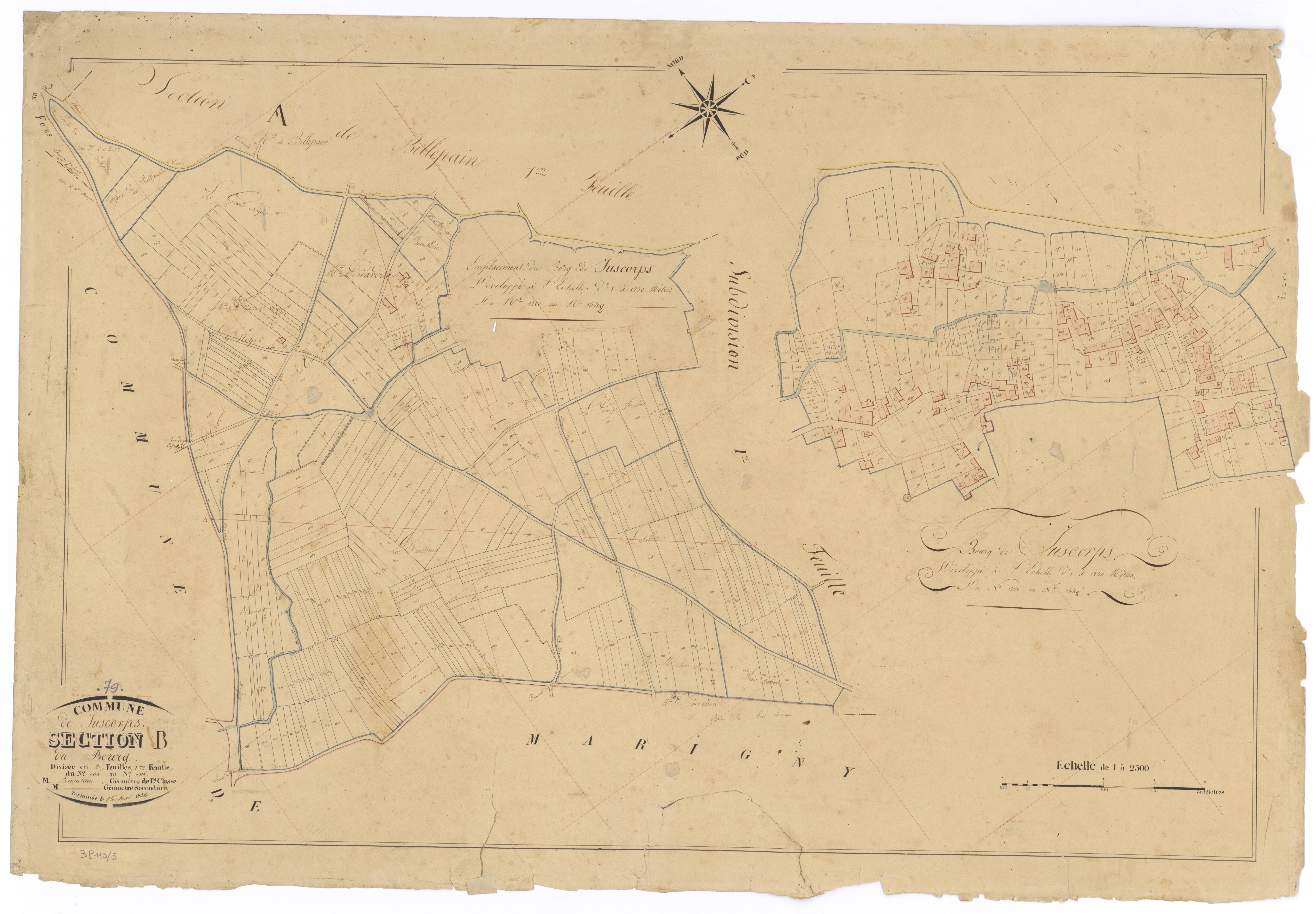 Juscorps - FRAD079_CADASTRE_NAPOLEONIEN Section B2 dite du Bourg 