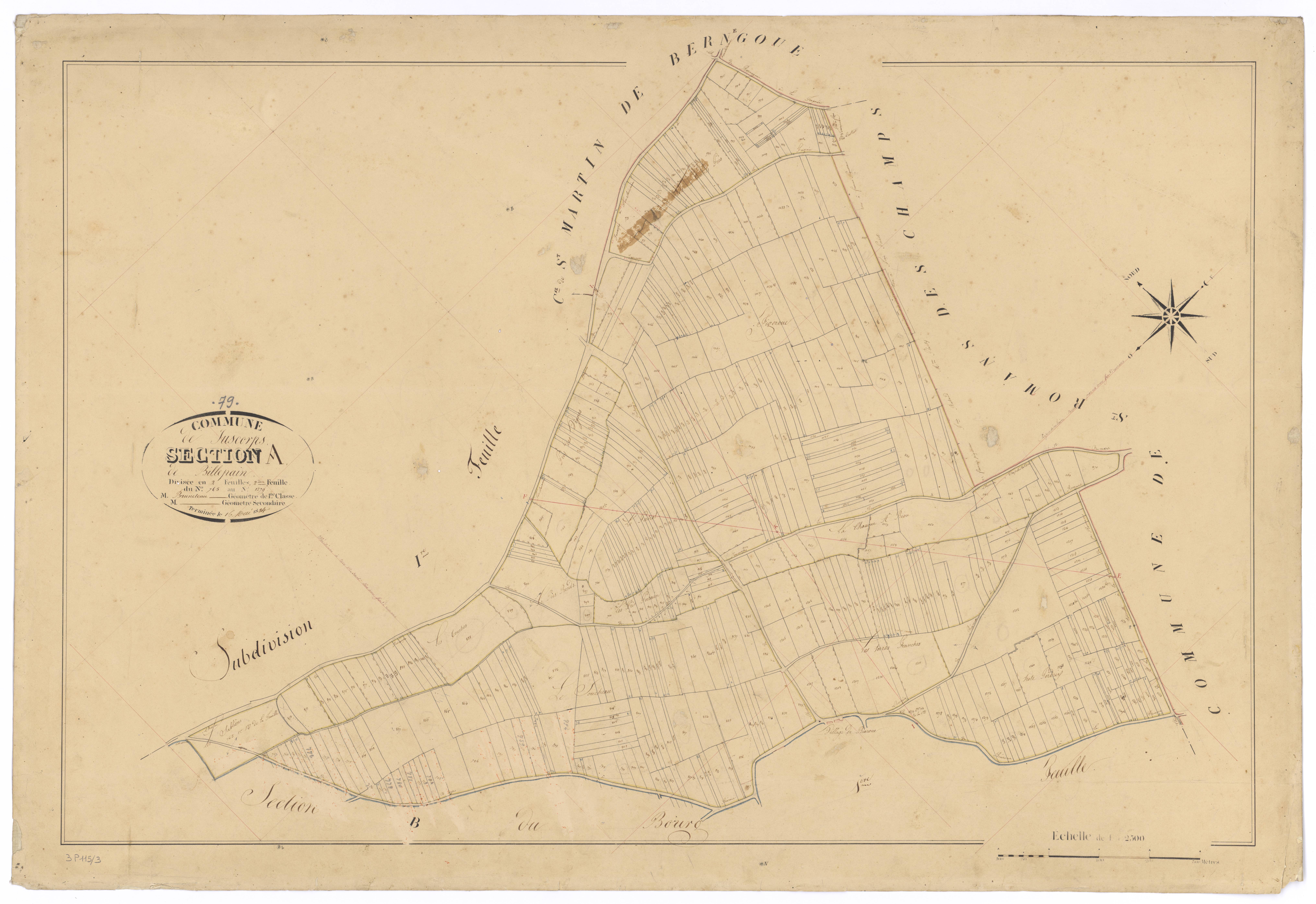 Juscorps - FRAD079_CADASTRE_NAPOLEONIEN Section A2 dite de Billepain 