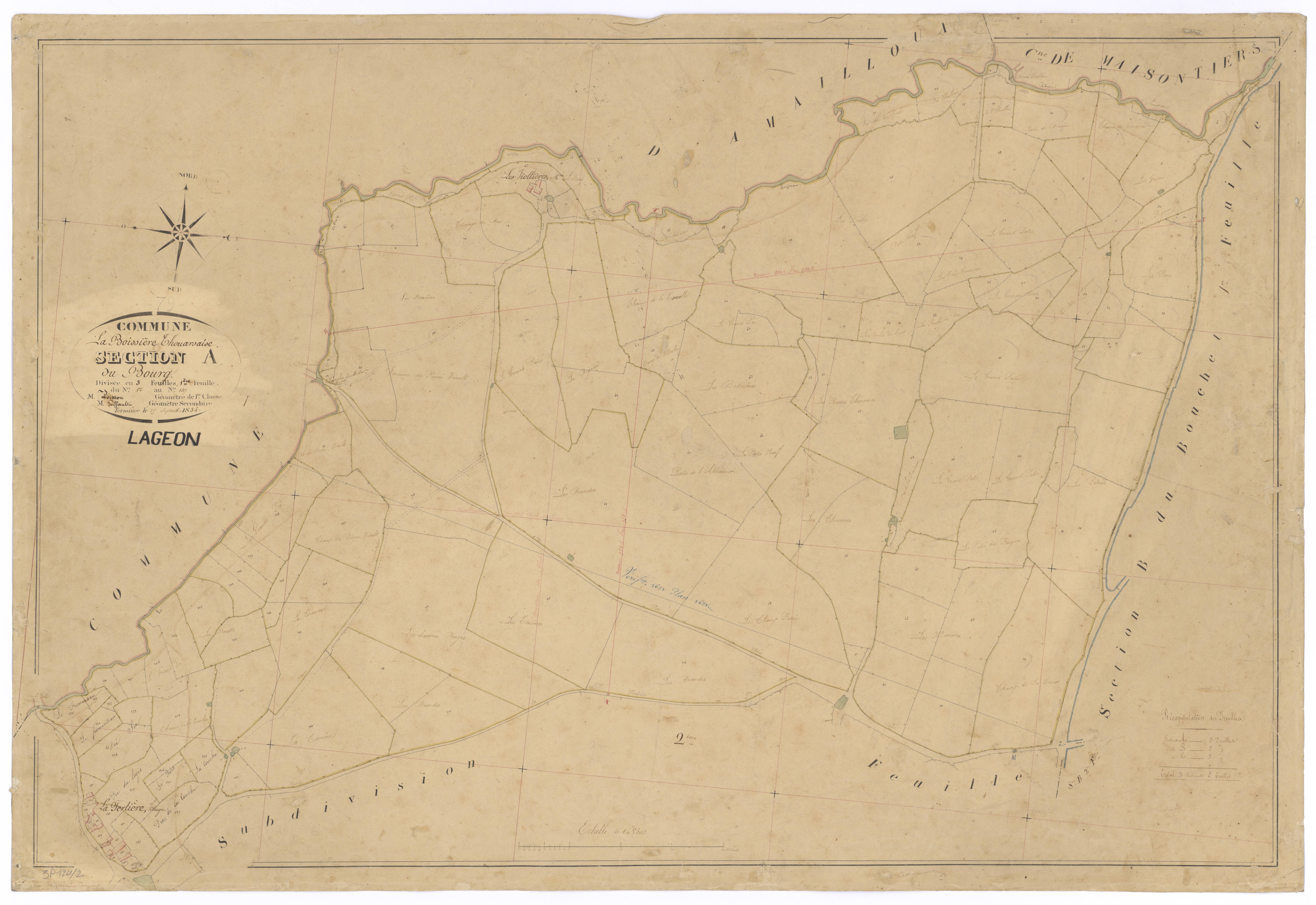 Lageon - FRAD079_CADASTRE_NAPOLEONIEN Section A1 dite du Bourg