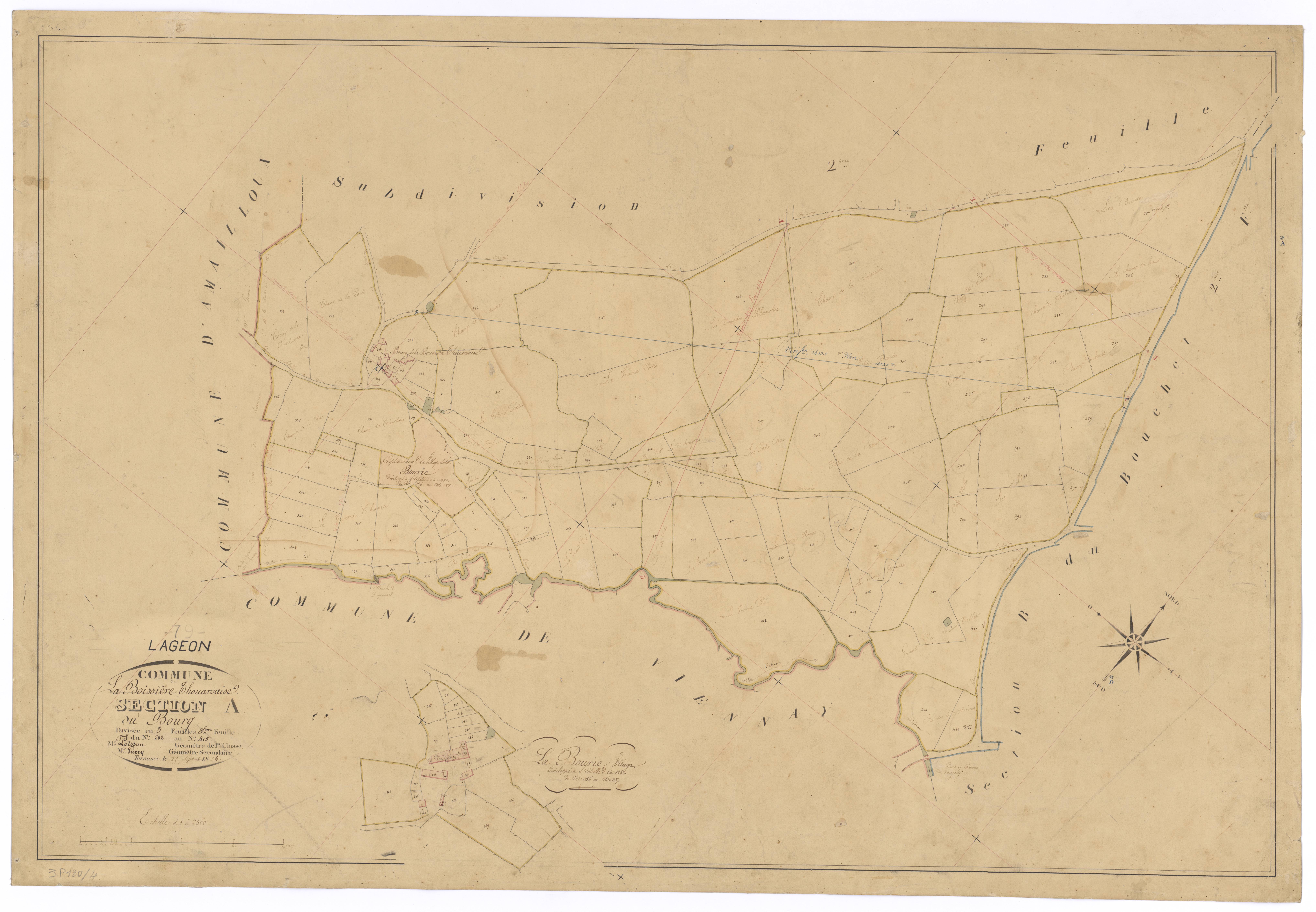 Lageon - FRAD079_CADASTRE_NAPOLEONIEN Section A3 dite du Bourg