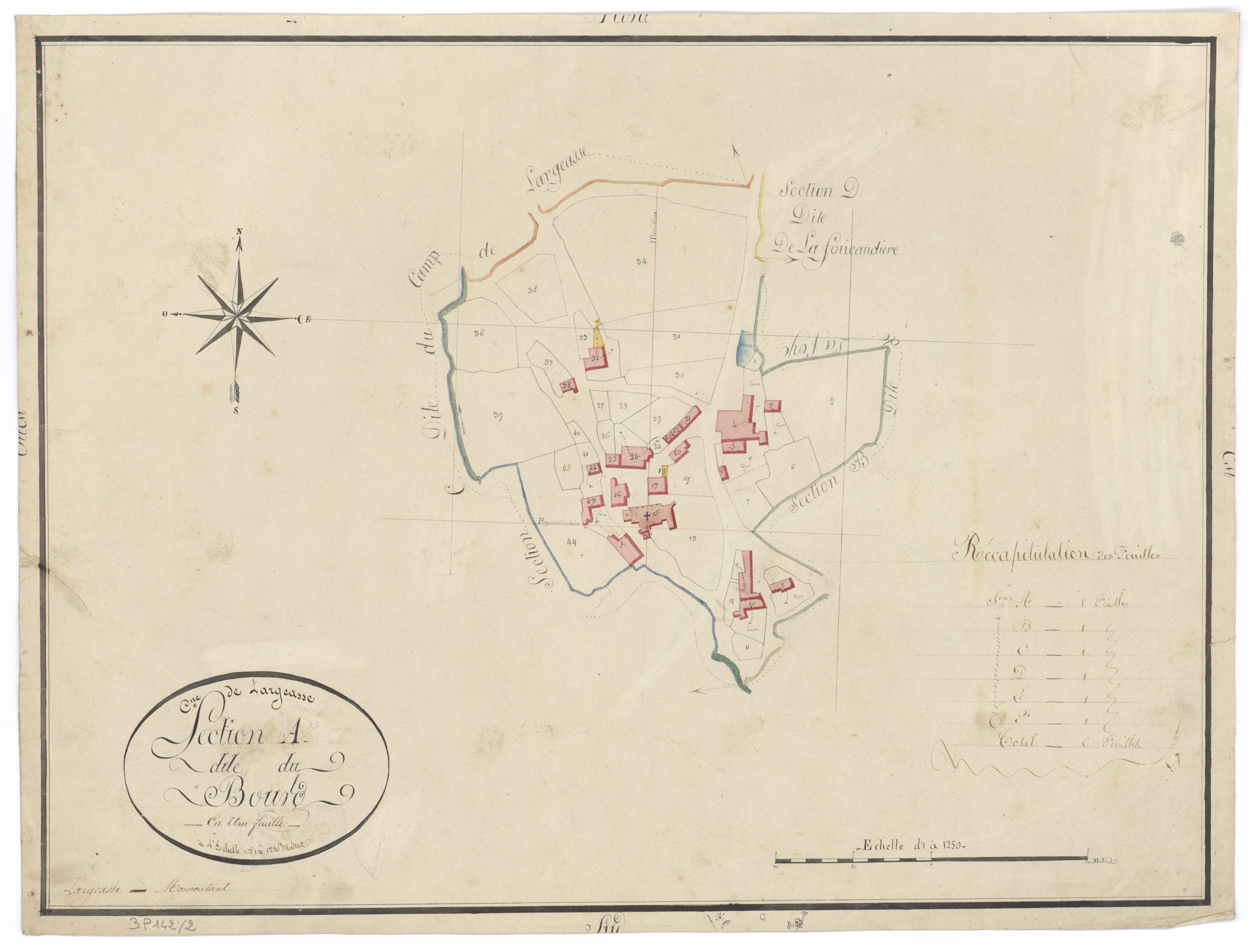 Largeasse - FRAD079_CADASTRE_NAPOLEONIEN Section A dite du Bourg 
