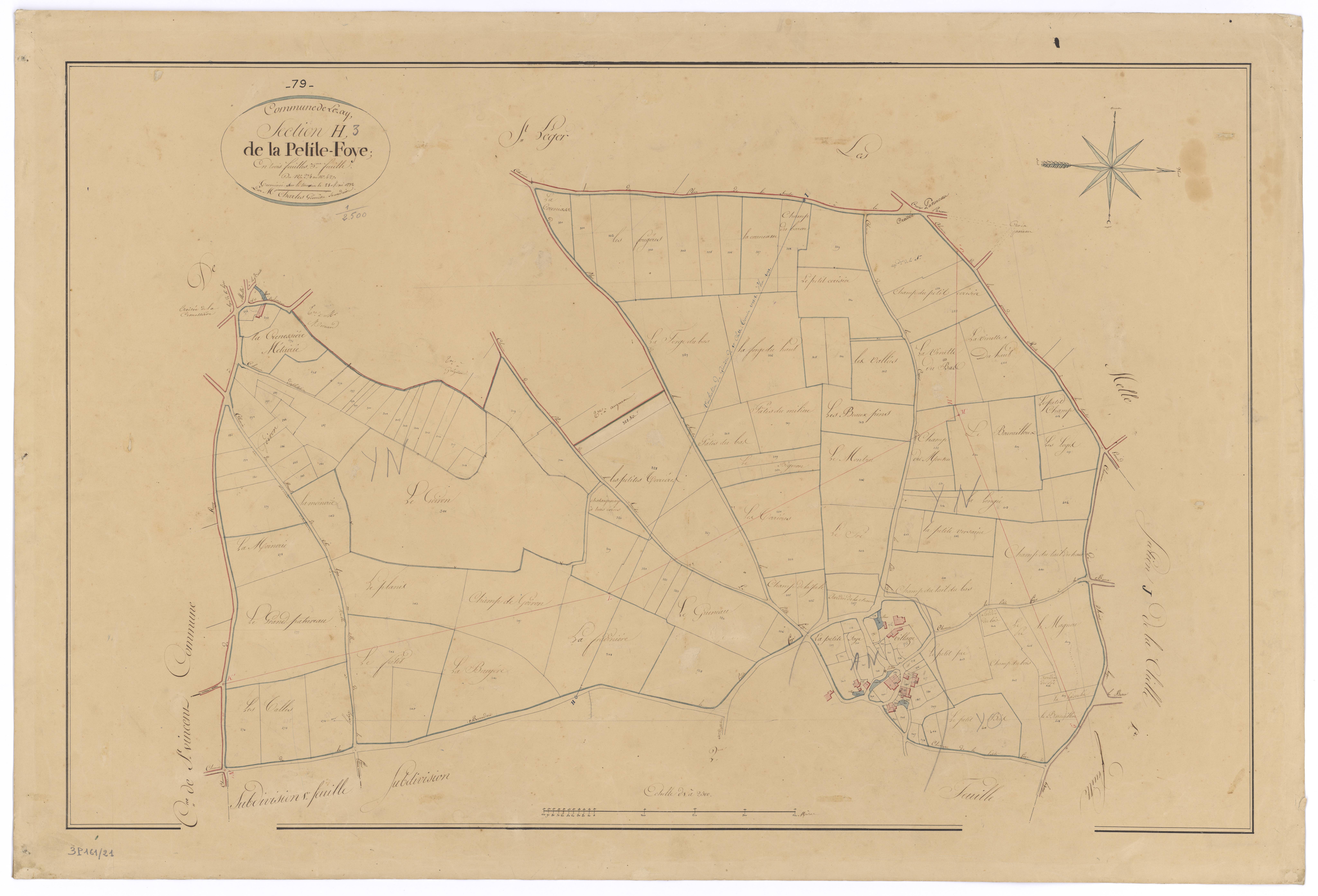 Lezay - FRAD079_CADASTRE_NAPOLEONIEN Section H3 dite de la Petite-Foye 