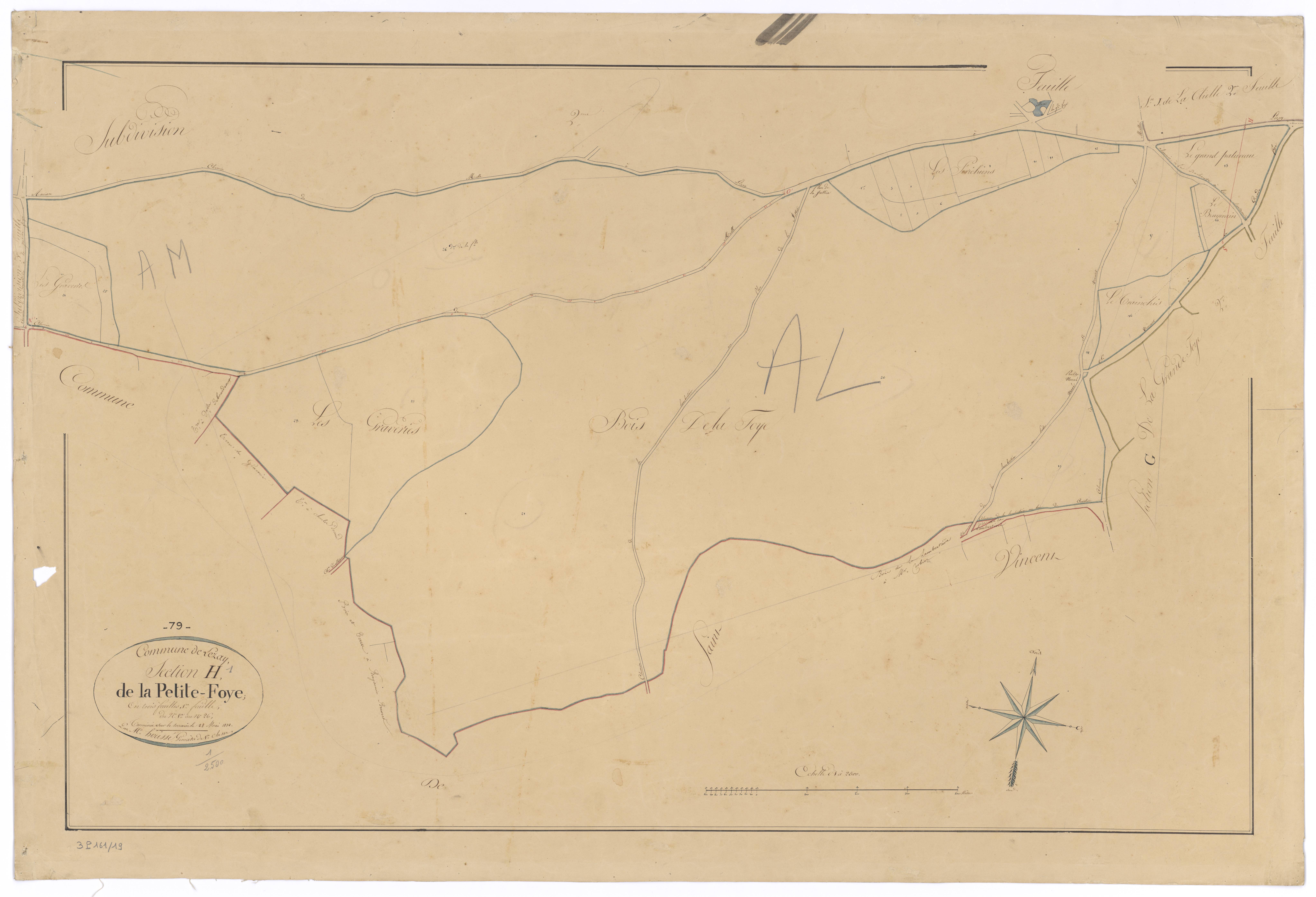Lezay - FRAD079_CADASTRE_NAPOLEONIEN Section H1 dite de la Petite-Foye 