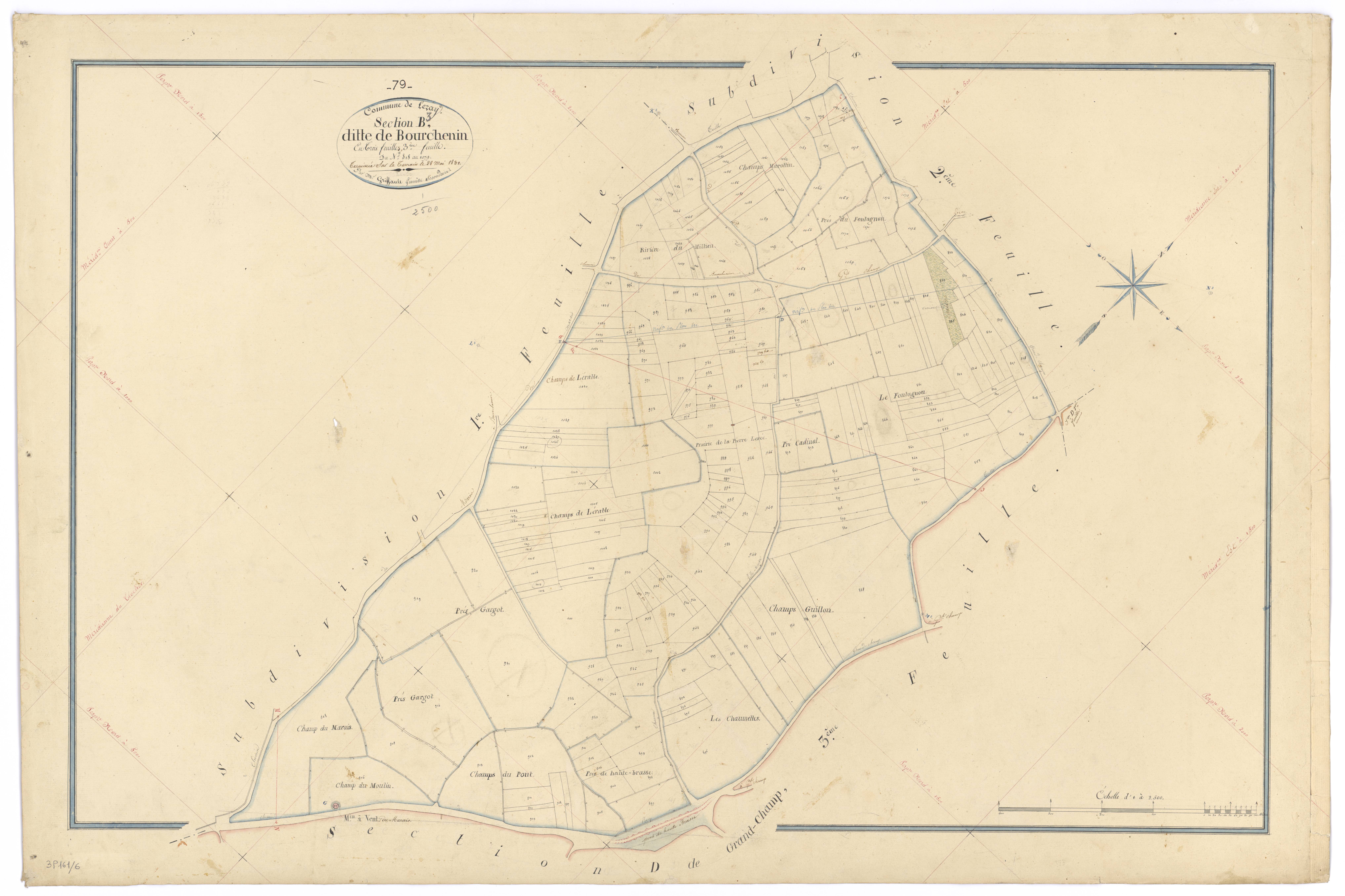 Lezay - FRAD079_CADASTRE_NAPOLEONIEN Section B3 dite de Bourchenin 