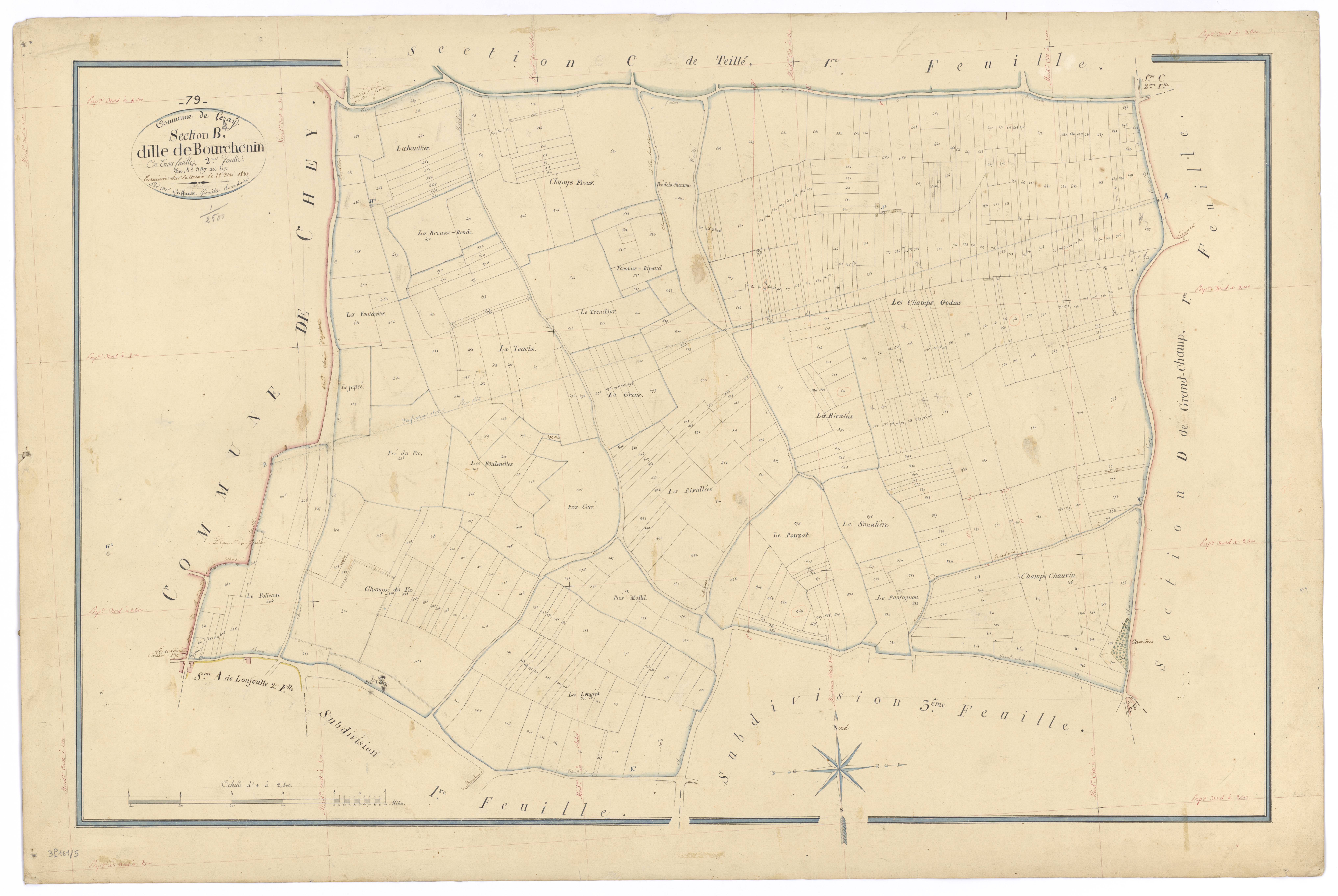Lezay - FRAD079_CADASTRE_NAPOLEONIEN Section B2 dite de Bourchenin 