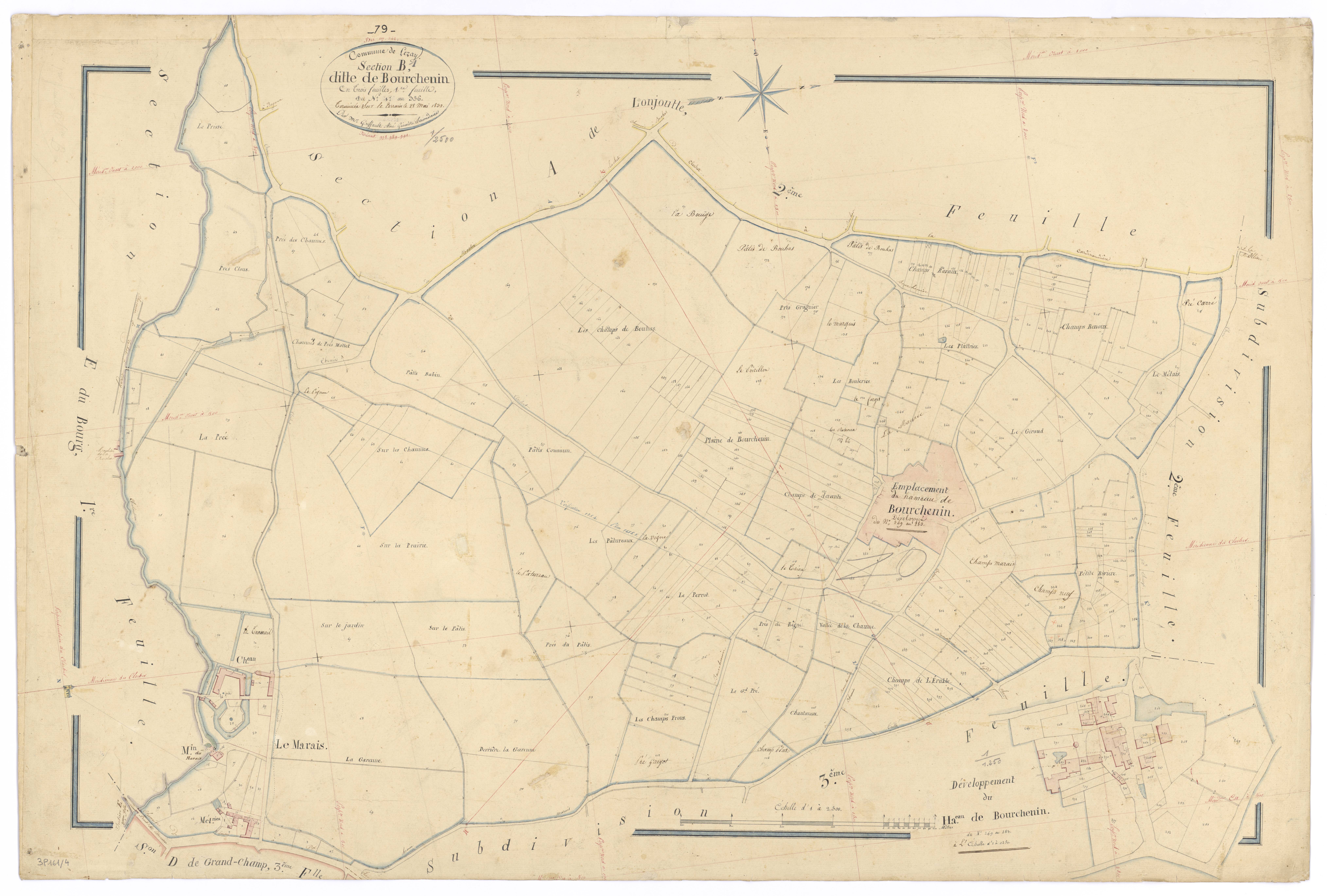 Lezay - FRAD079_CADASTRE_NAPOLEONIEN Section B1 dite de Bourchenin 