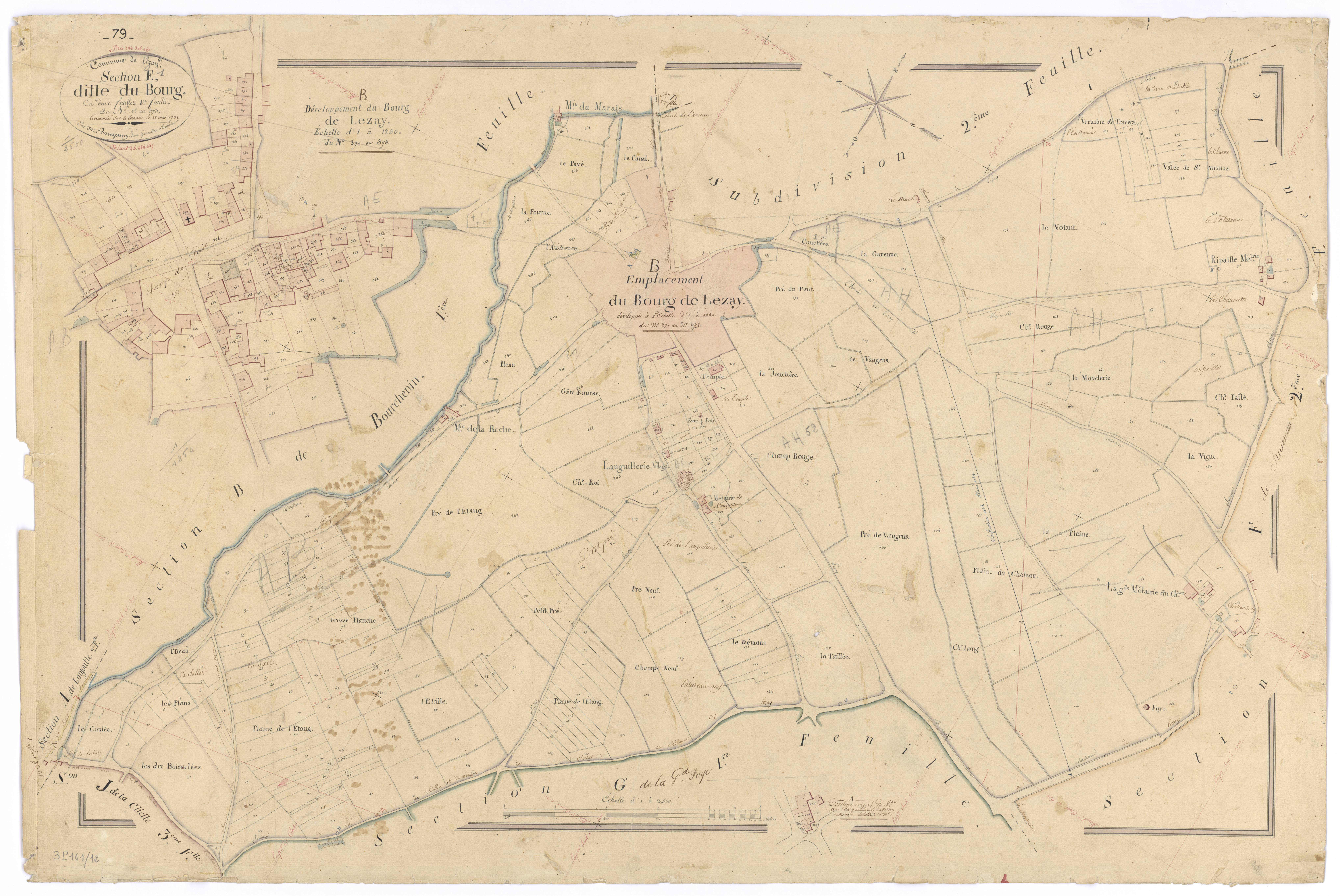 Lezay - FRAD079_CADASTRE_NAPOLEONIEN Section E1 dite du Bourg 