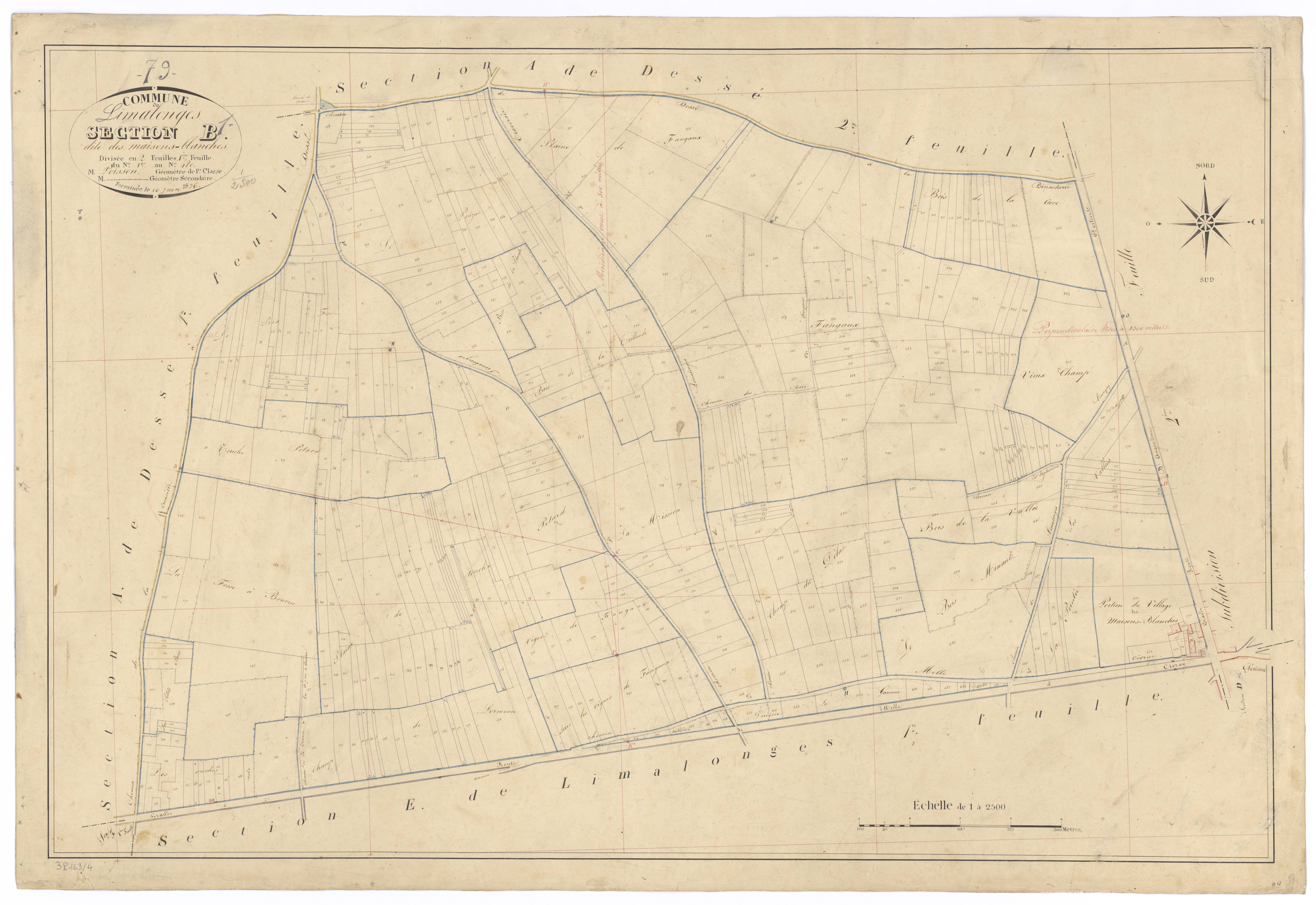 Limalonges - FRAD079_CADASTRE_NAPOLEONIEN Section B1 dite des Maisons-Blanches