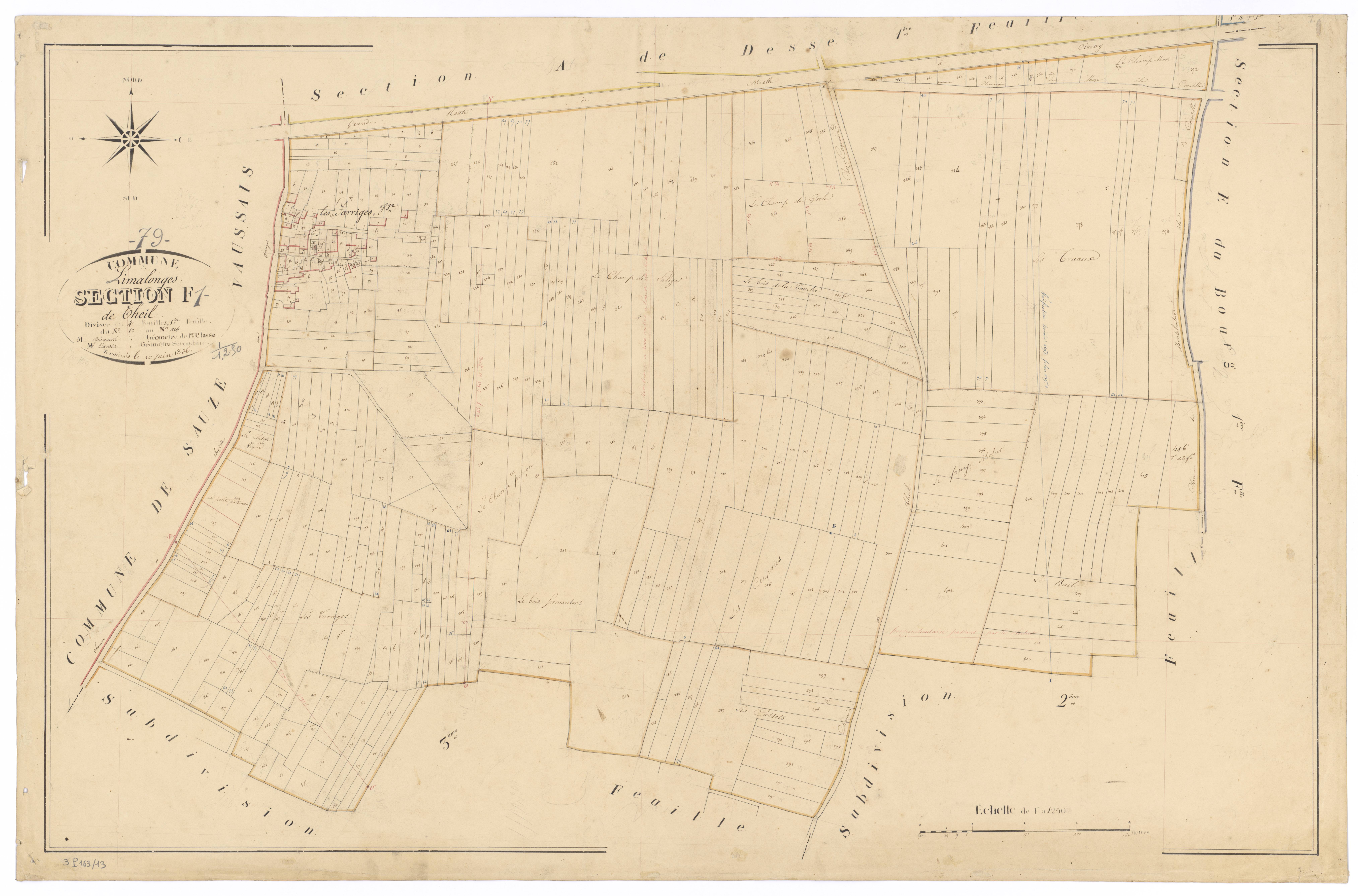 Limalonges - FRAD079_CADASTRE_NAPOLEONIEN Section F1 dite de Cheil