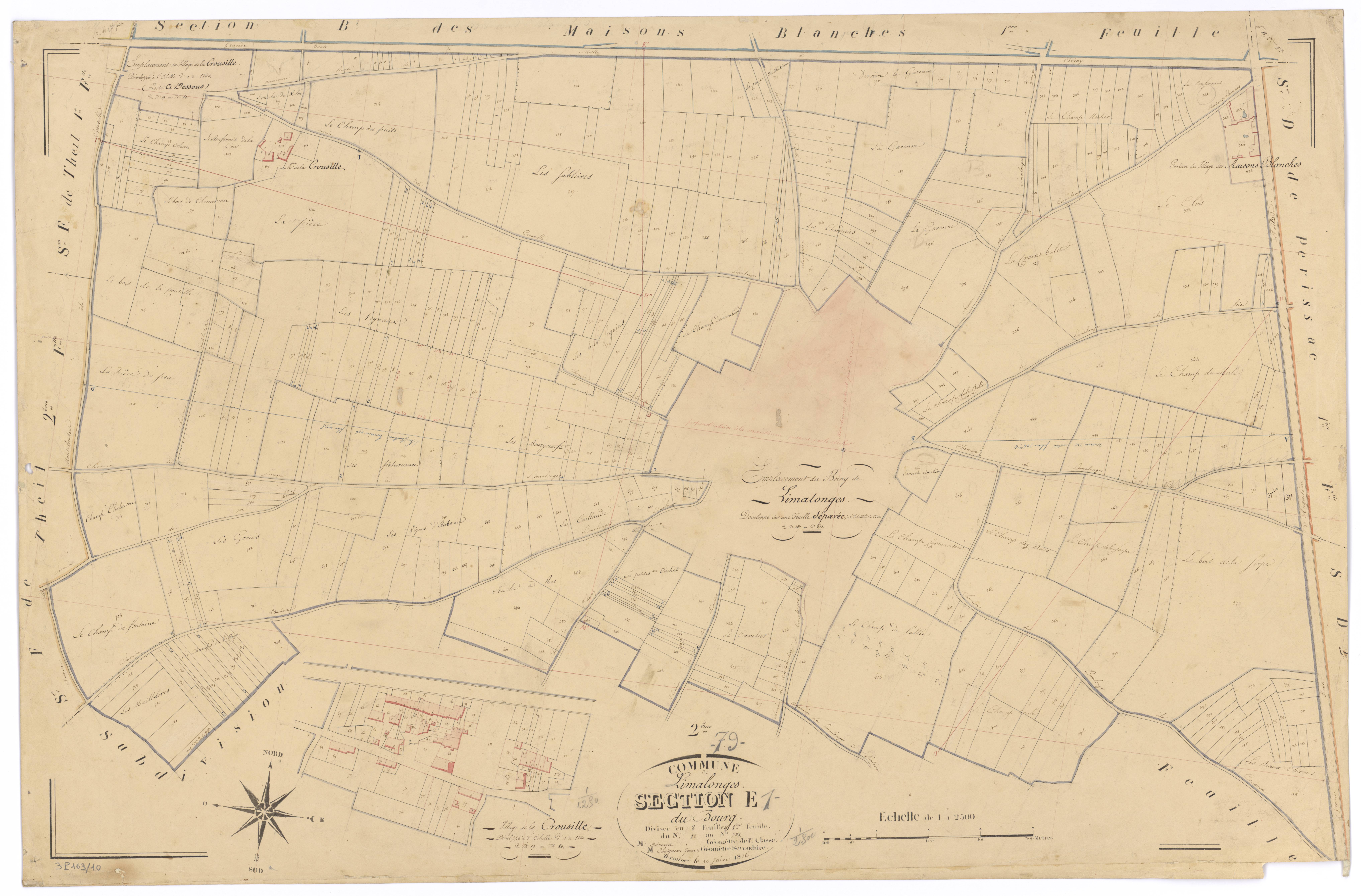 Limalonges - FRAD079_CADASTRE_NAPOLEONIEN Section E1 dite du Bourg