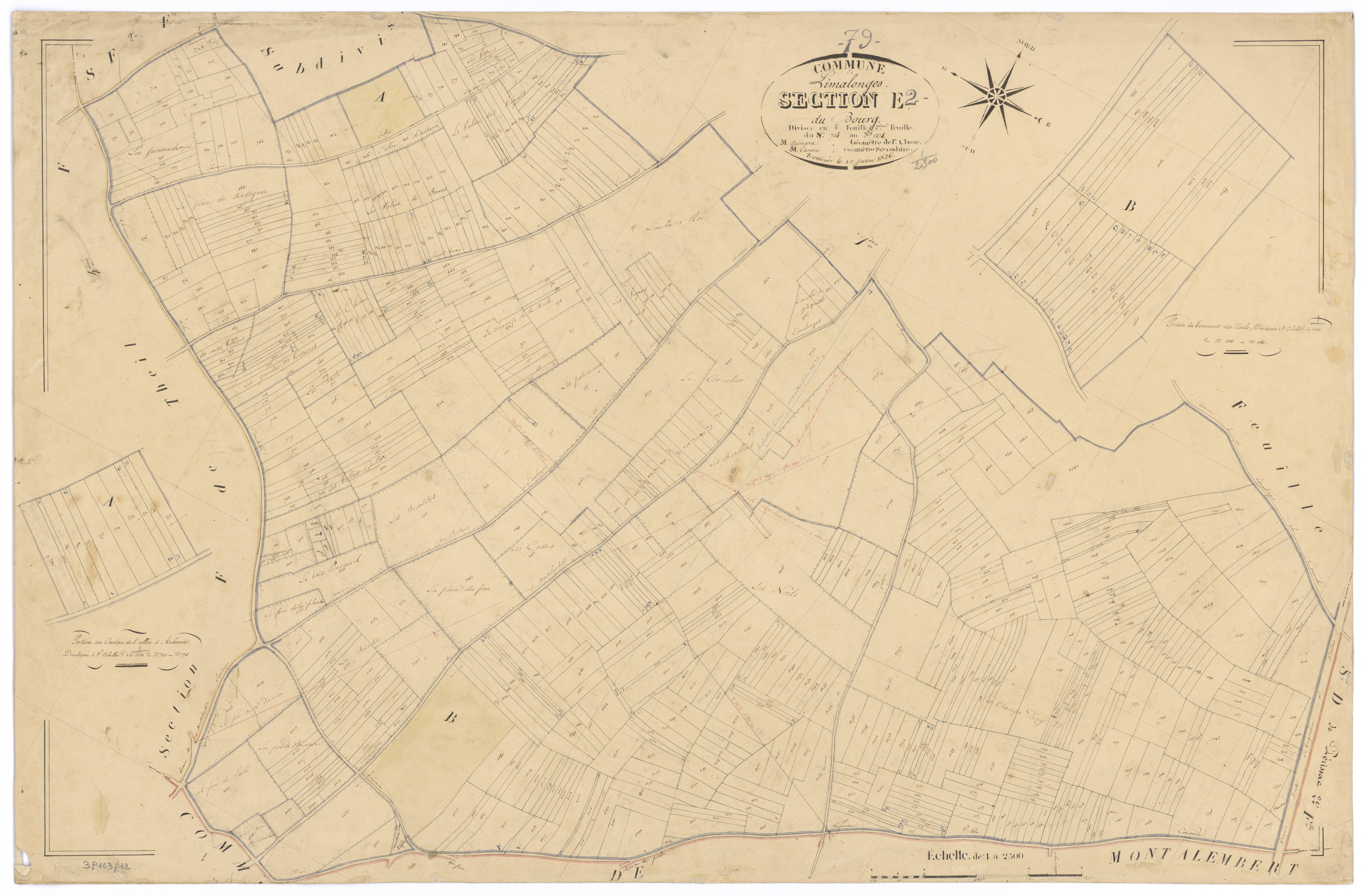 Limalonges - FRAD079_CADASTRE_NAPOLEONIEN Section E2 dite du Bourg 