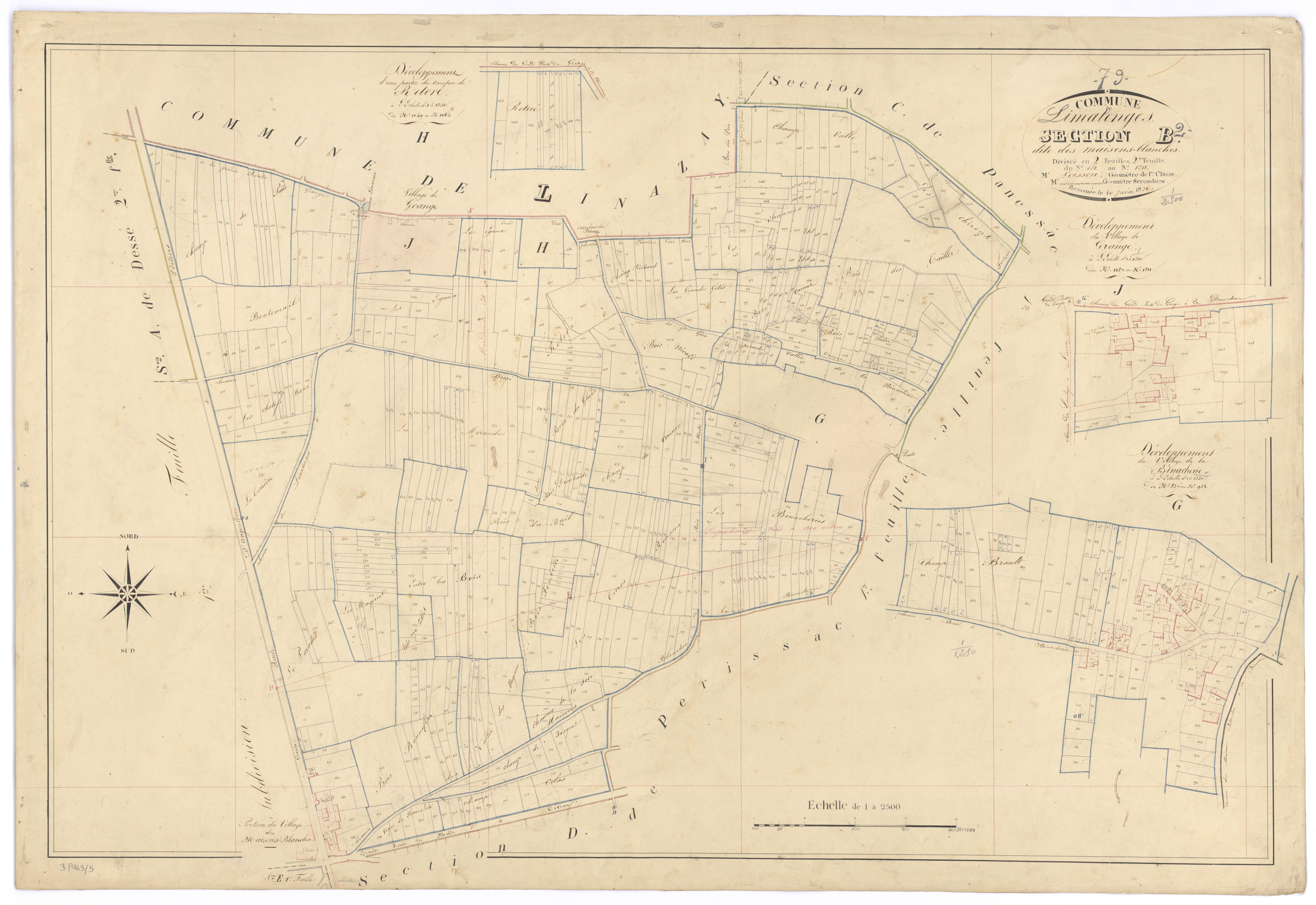 Limalonges - FRAD079_CADASTRE_NAPOLEONIEN Section B2 dite des Maisons-Blanches
