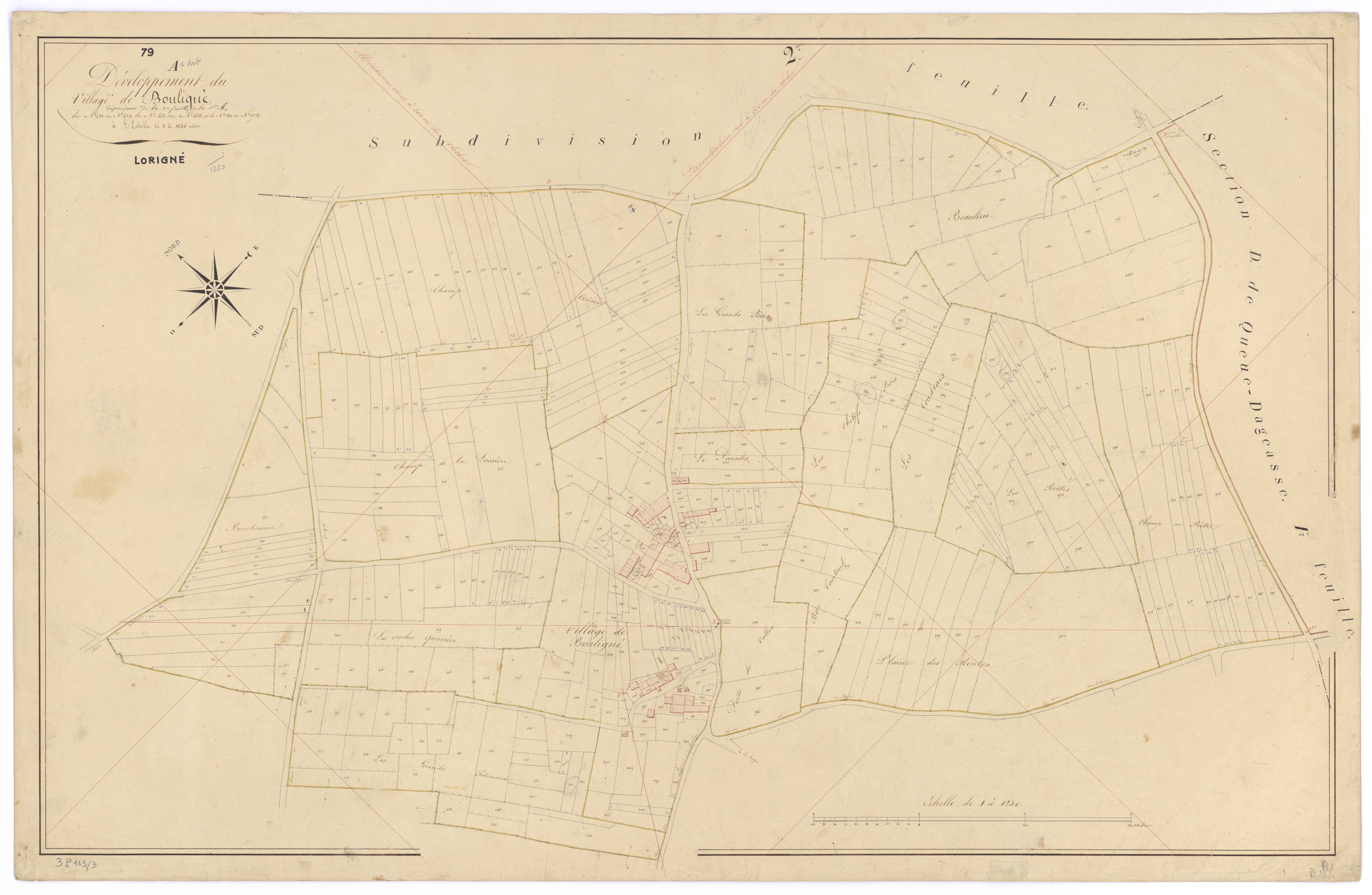 Lorigné - FRAD079_CADASTRE_NAPOLEONIEN Développement de la section A1 