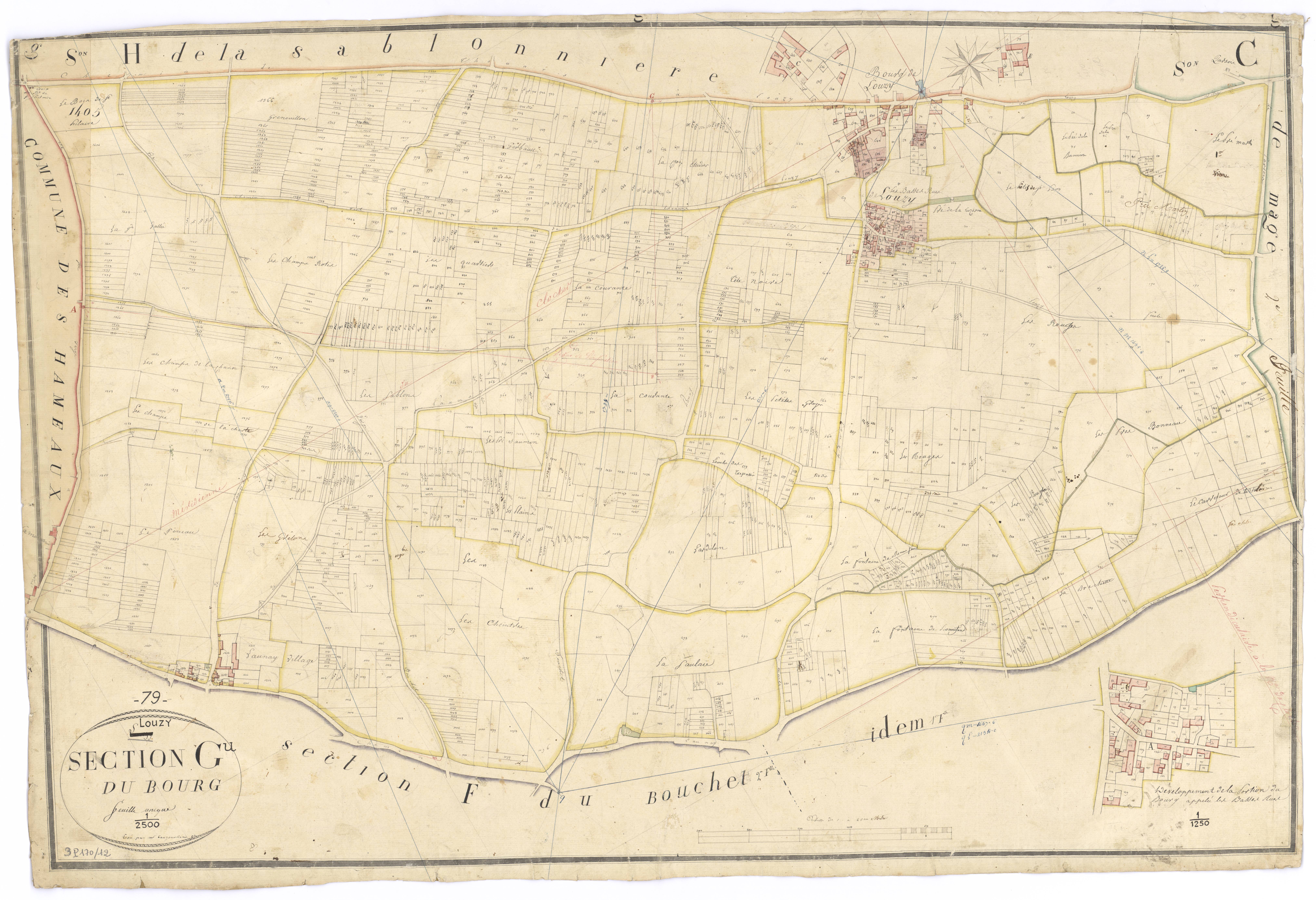 Louzy - FRAD079_CADASTRE_NAPOLEONIEN Section G dite du Bourg