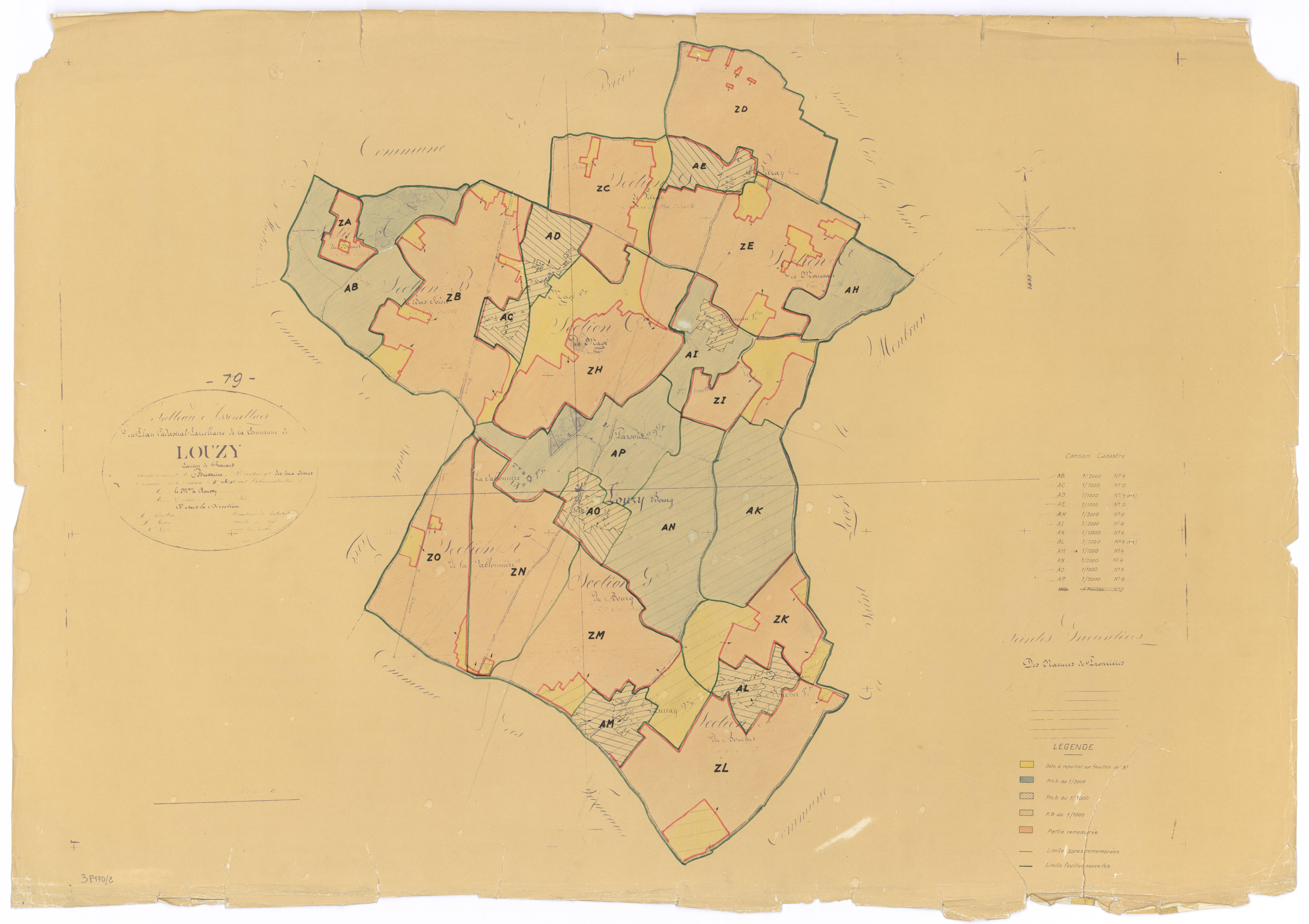 Louzy - FRAD079_CADASTRE_NAPOLEONIEN Tableau d'assemblage 