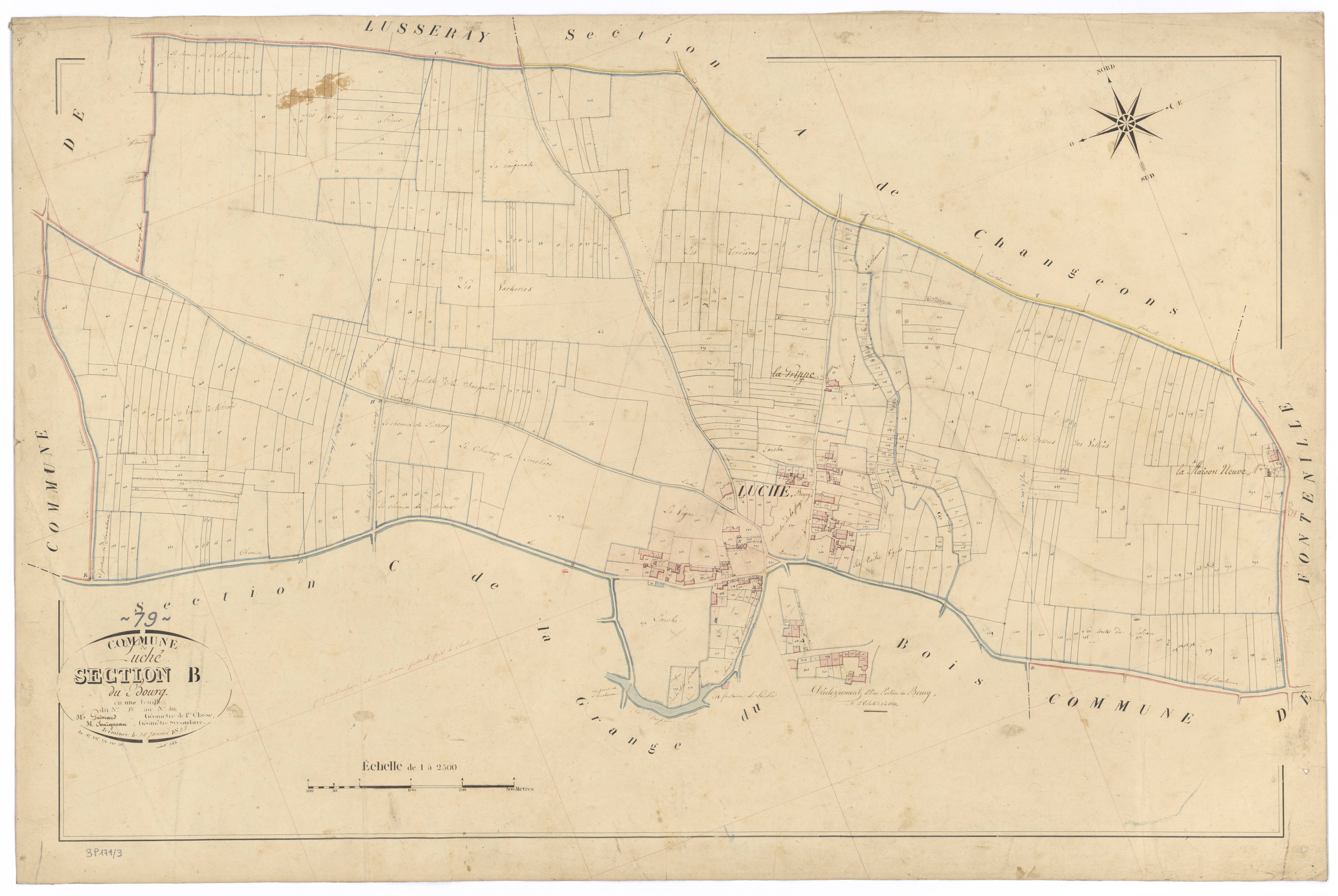 Luché-sur-Brioux - FRAD079_CADASTRE_NAPOLEONIEN Section B dite du Bourg 