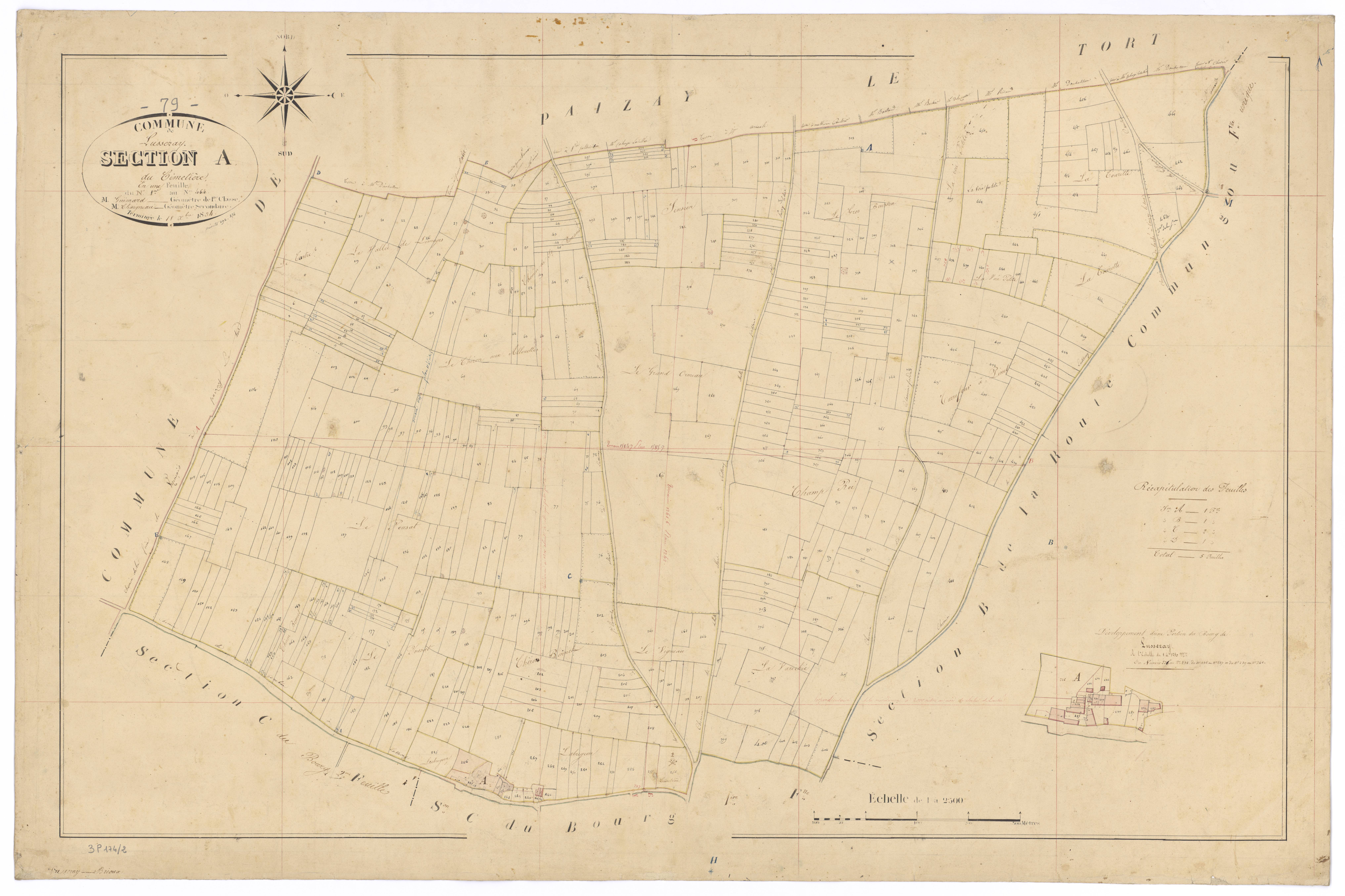 Lusseray - FRAD079_CADASTRE_NAPOLEONIEN Section A dite du Cimetière 