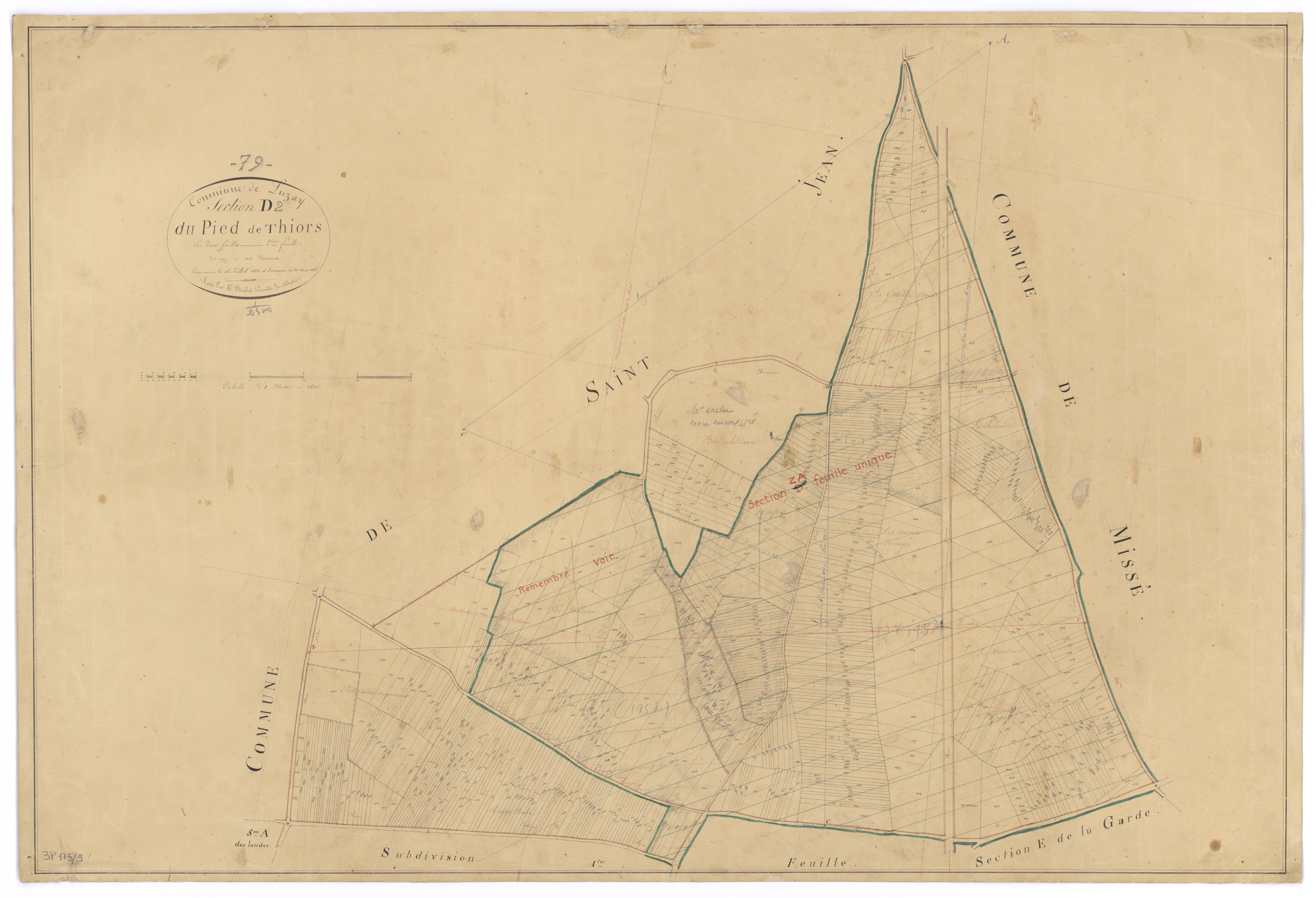 Luzay - FRAD079_CADASTRE_NAPOLEONIEN Section D2 dite du Pied de Thiors