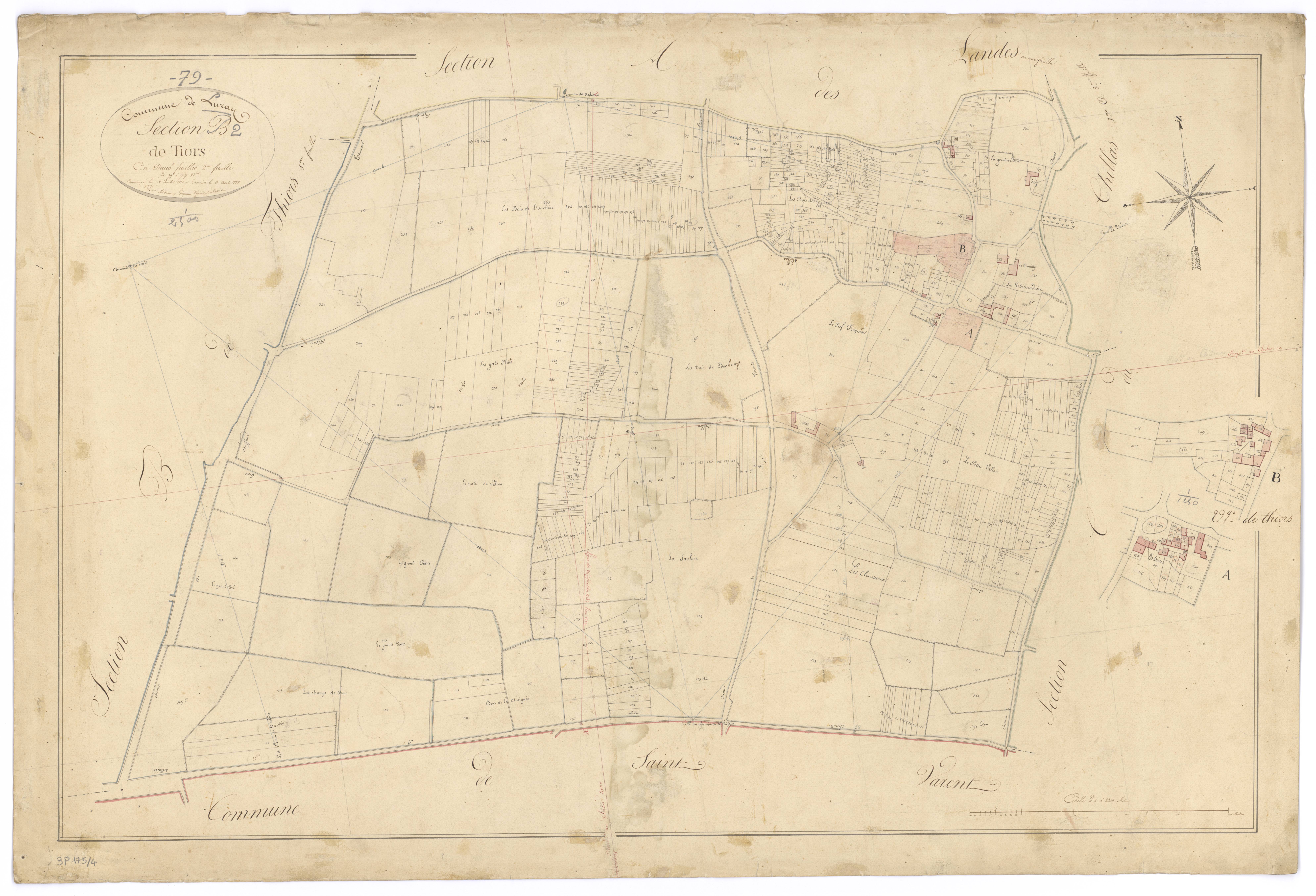Luzay - FRAD079_CADASTRE_NAPOLEONIEN Section B2 dite de Thiors