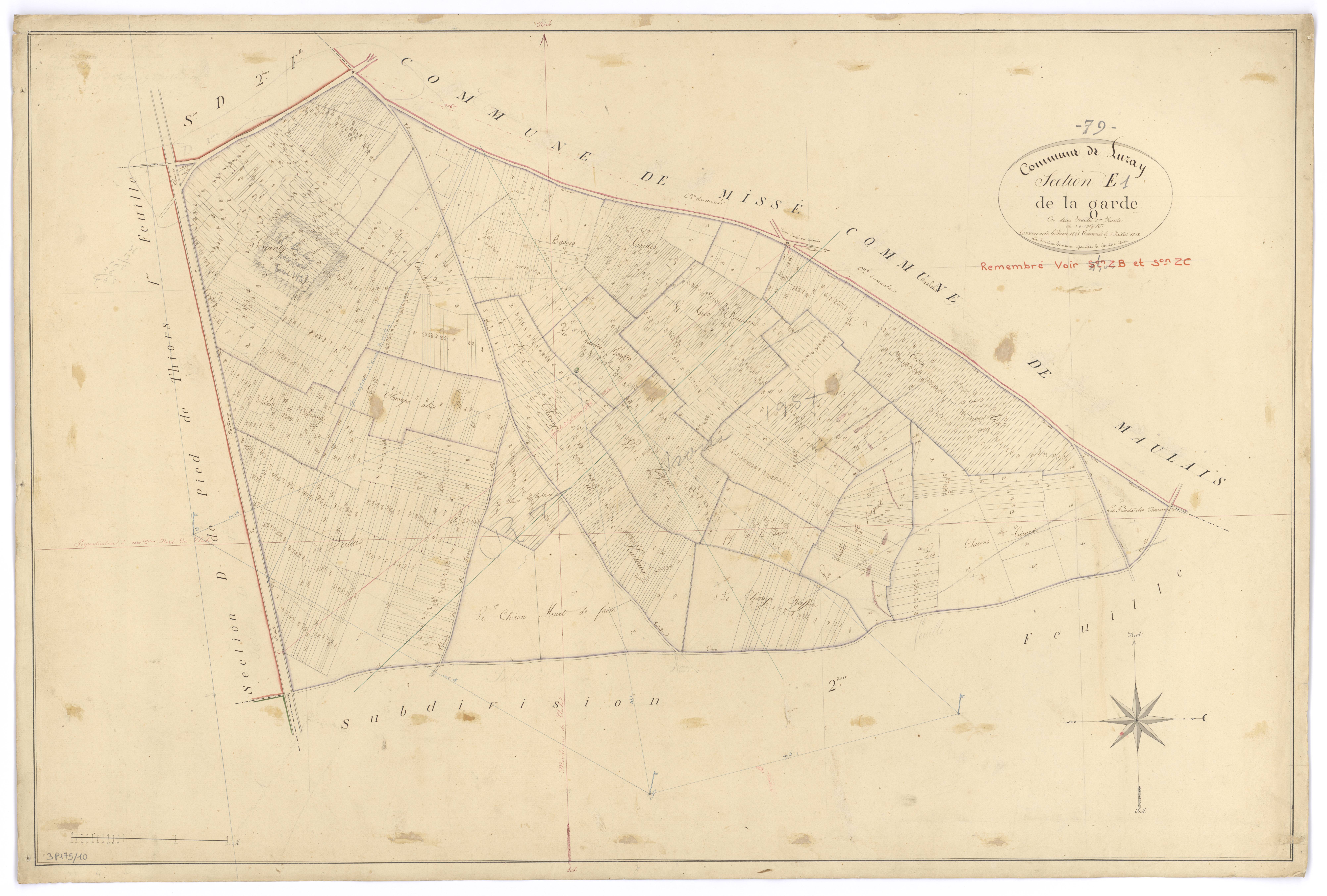 Luzay - FRAD079_CADASTRE_NAPOLEONIEN Section E1 dite de la Garde 