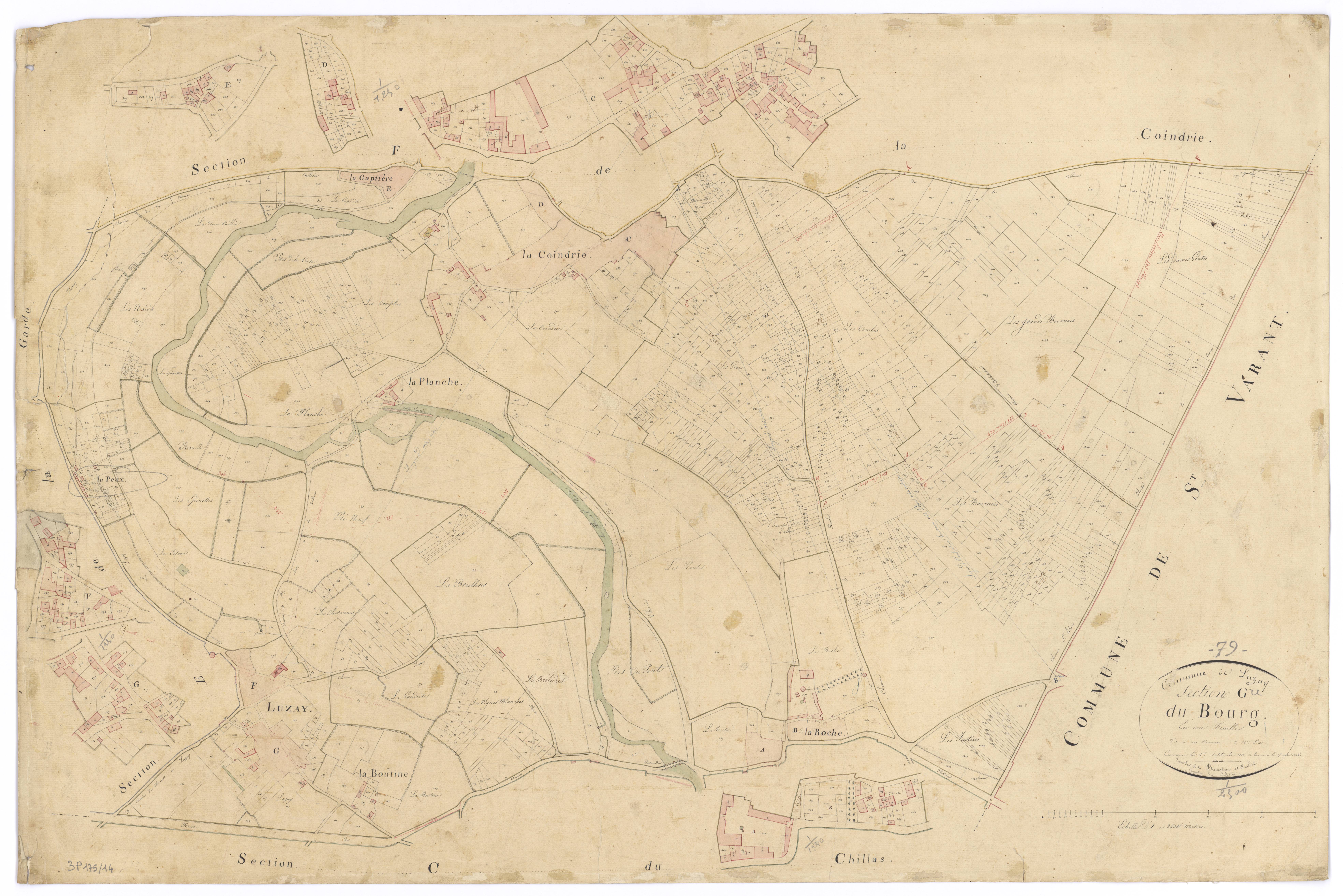 Luzay - FRAD079_CADASTRE_NAPOLEONIEN Section G dite du Bourg