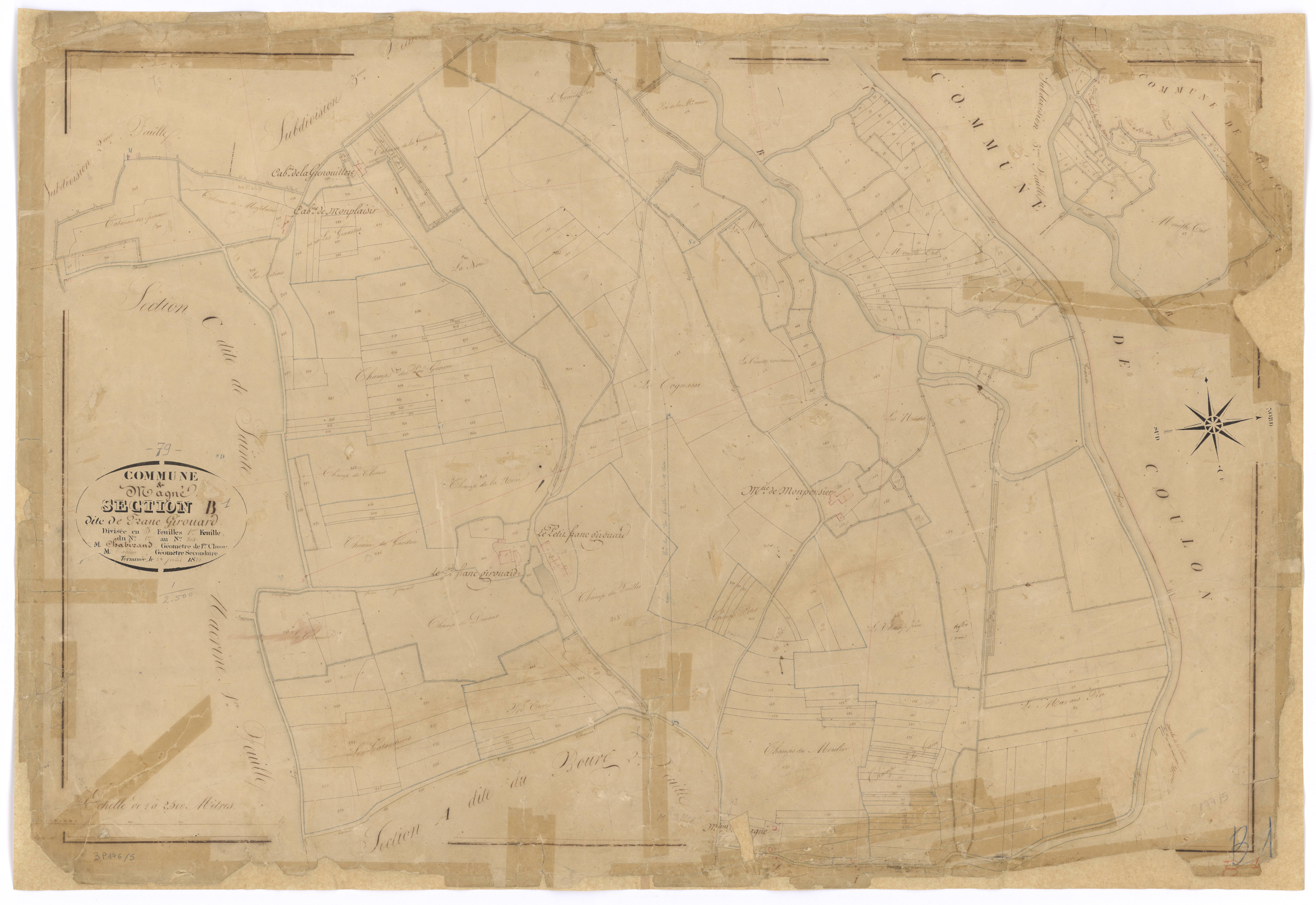 Magné - FRAD079_CADASTRE_NAPOLEONIEN Section B1 dite de Franc Girouard