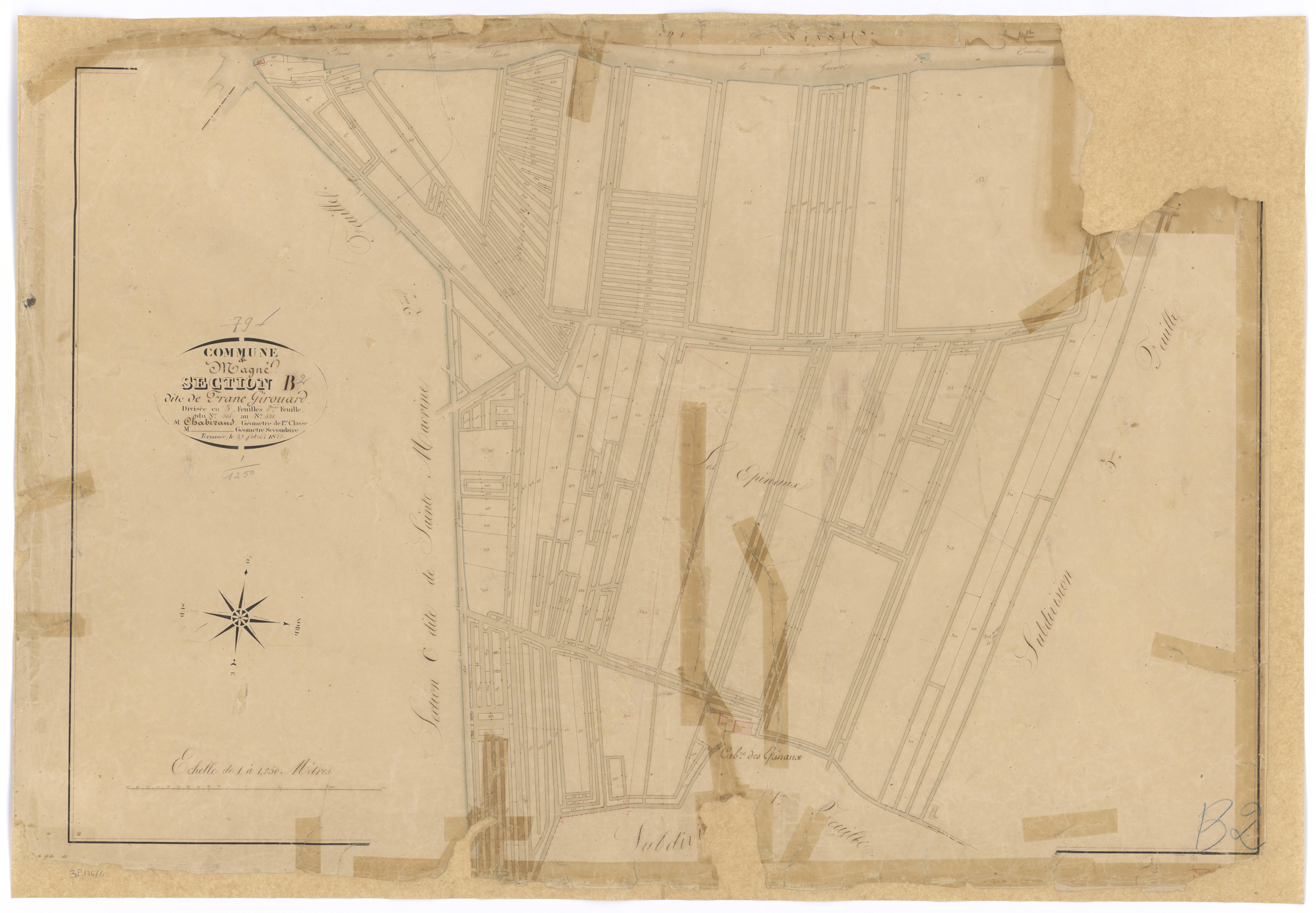 Magné - FRAD079_CADASTRE_NAPOLEONIEN Section B2 dite de Franc Girouard