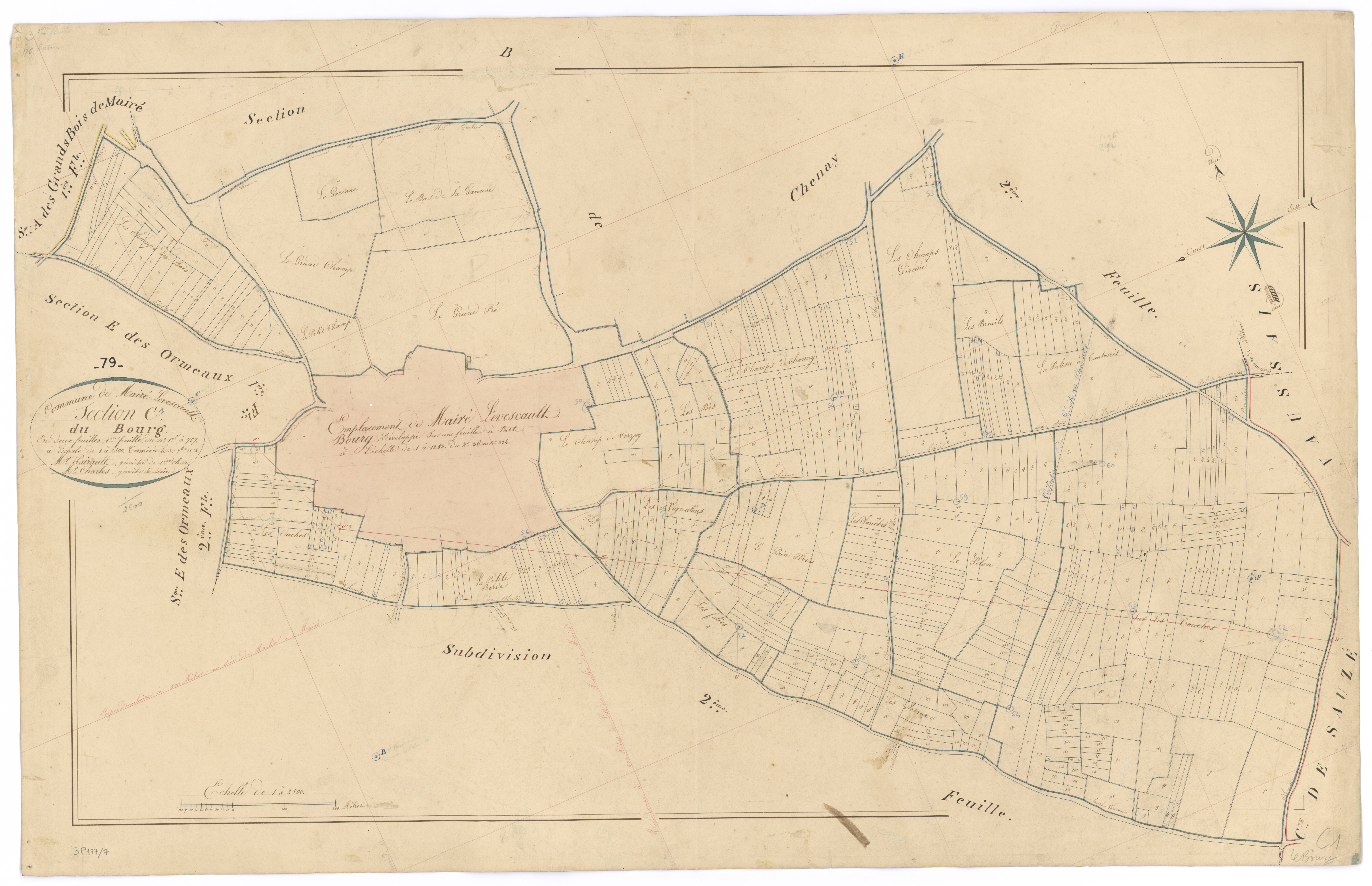 Mairé-Levescault - FRAD079_CADASTRE_NAPOLEONIEN Section C1 dite du Bourg 