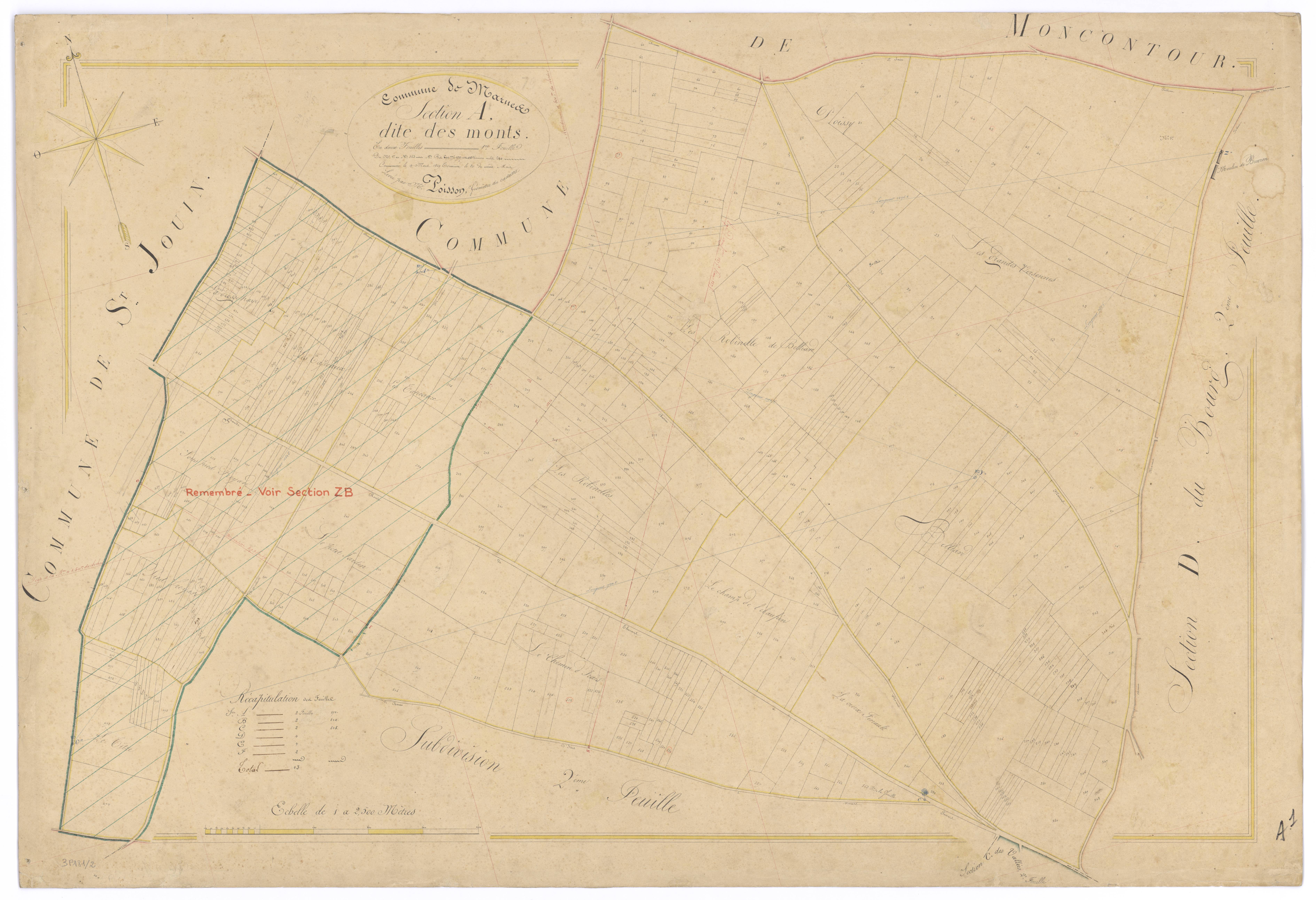 Marnes - FRAD079_CADASTRE_NAPOLEONIEN Section A1 dite des Monts 