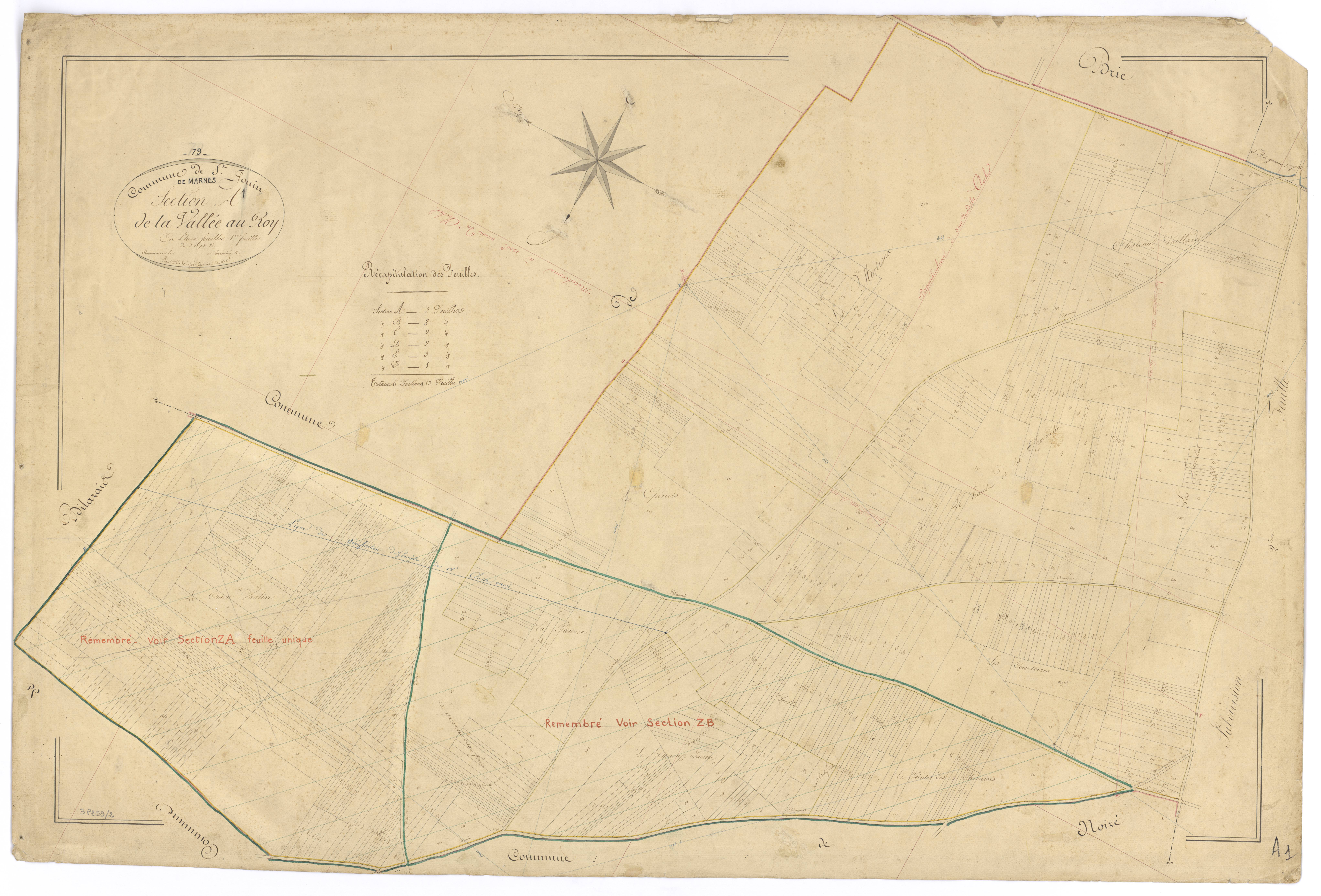 Marnes - FRAD079_CADASTRE_NAPOLEONIEN Section A1 dite de la Vallée au Roy 