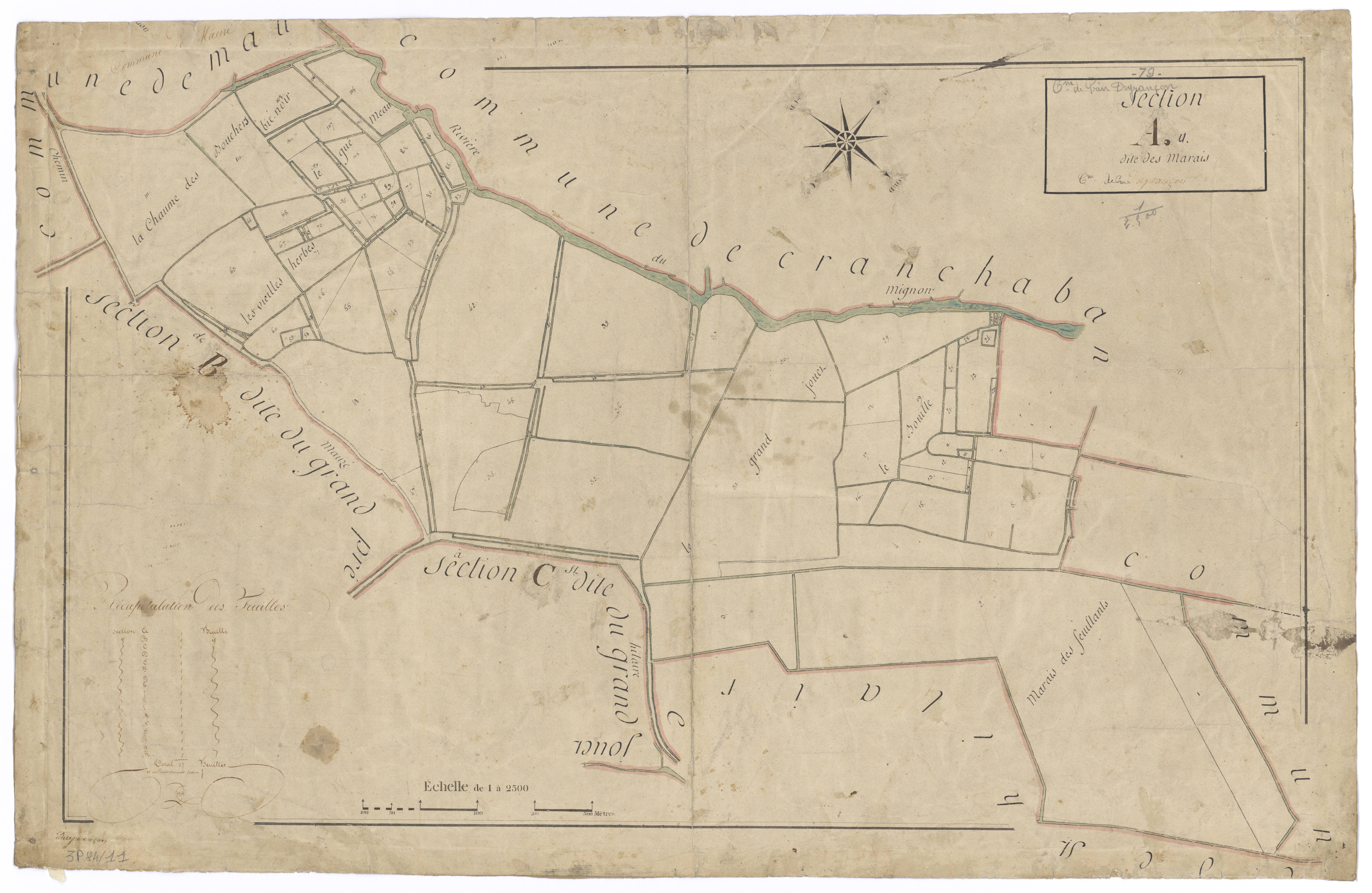 Mauzé-sur-le-Mignon - FRAD079_CADASTRE_NAPOLEONIEN Section A dite des Marais