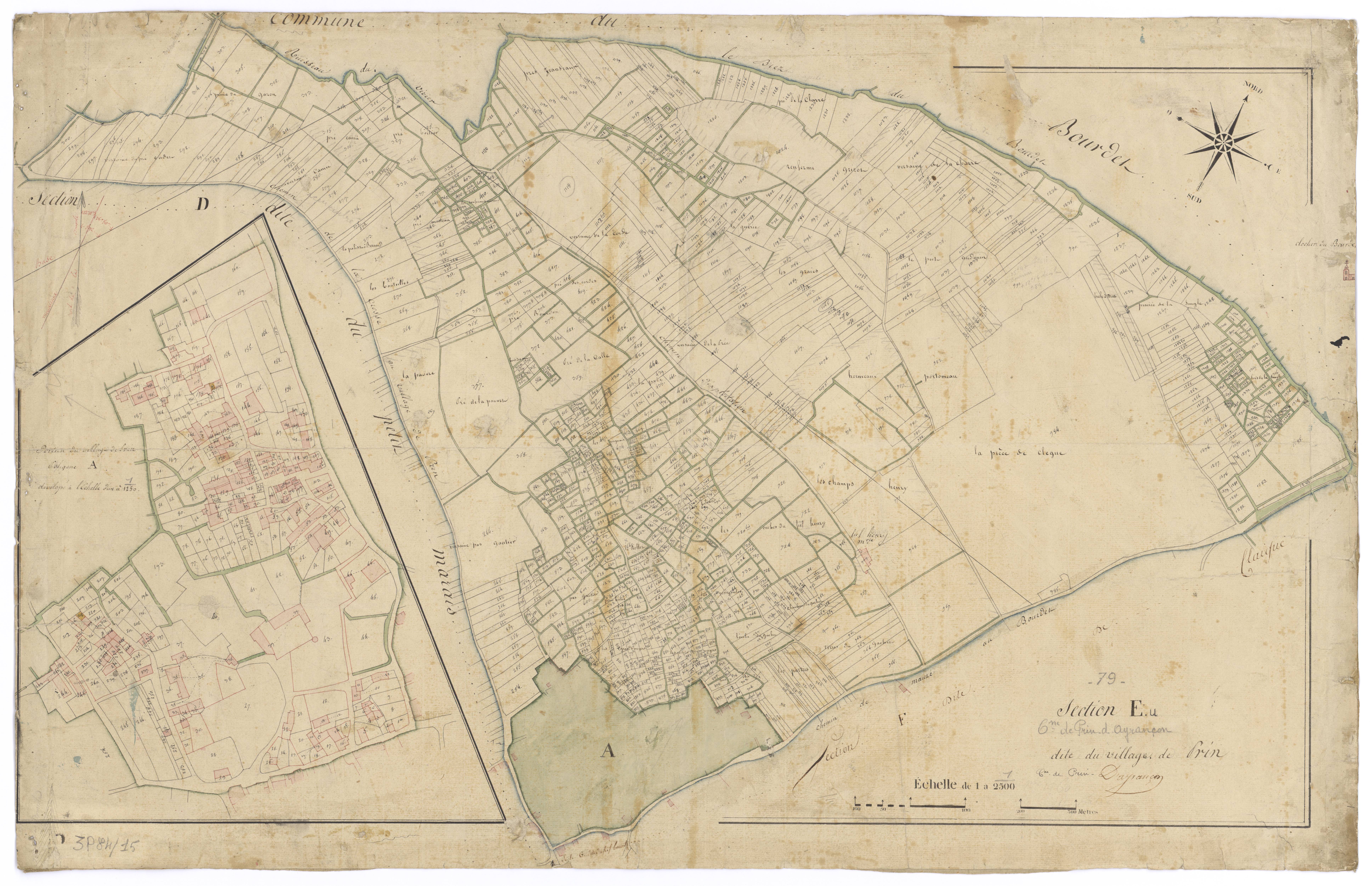 Mauzé-sur-le-Mignon - FRAD079_CADASTRE_NAPOLEONIEN Section E dite du Village de Prin-Deyrançon