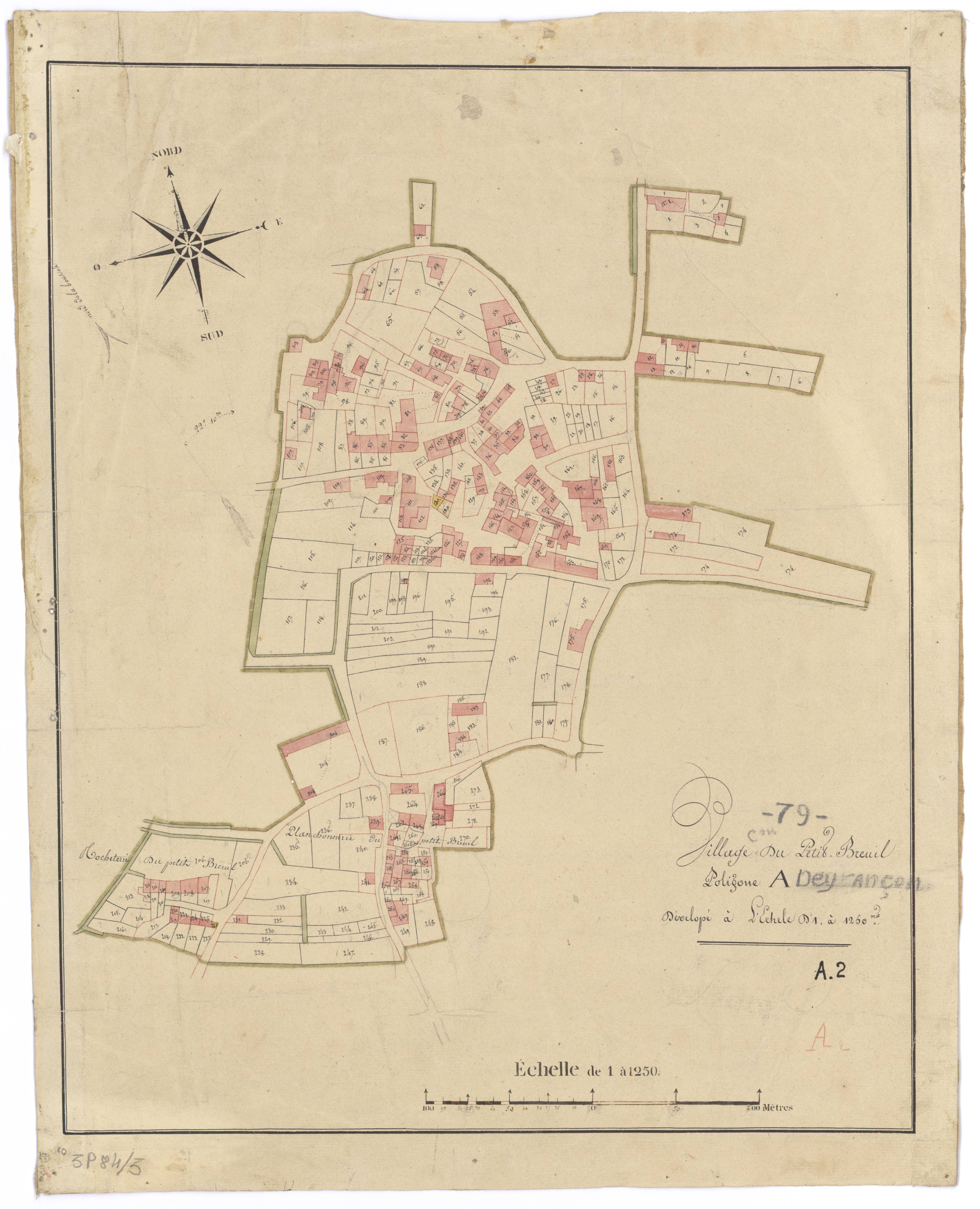 Mauzé-sur-le-Mignon - FRAD079_CADASTRE_NAPOLEONIEN Section A2 Développemnt du polygone A. Village du Petit-Breuil