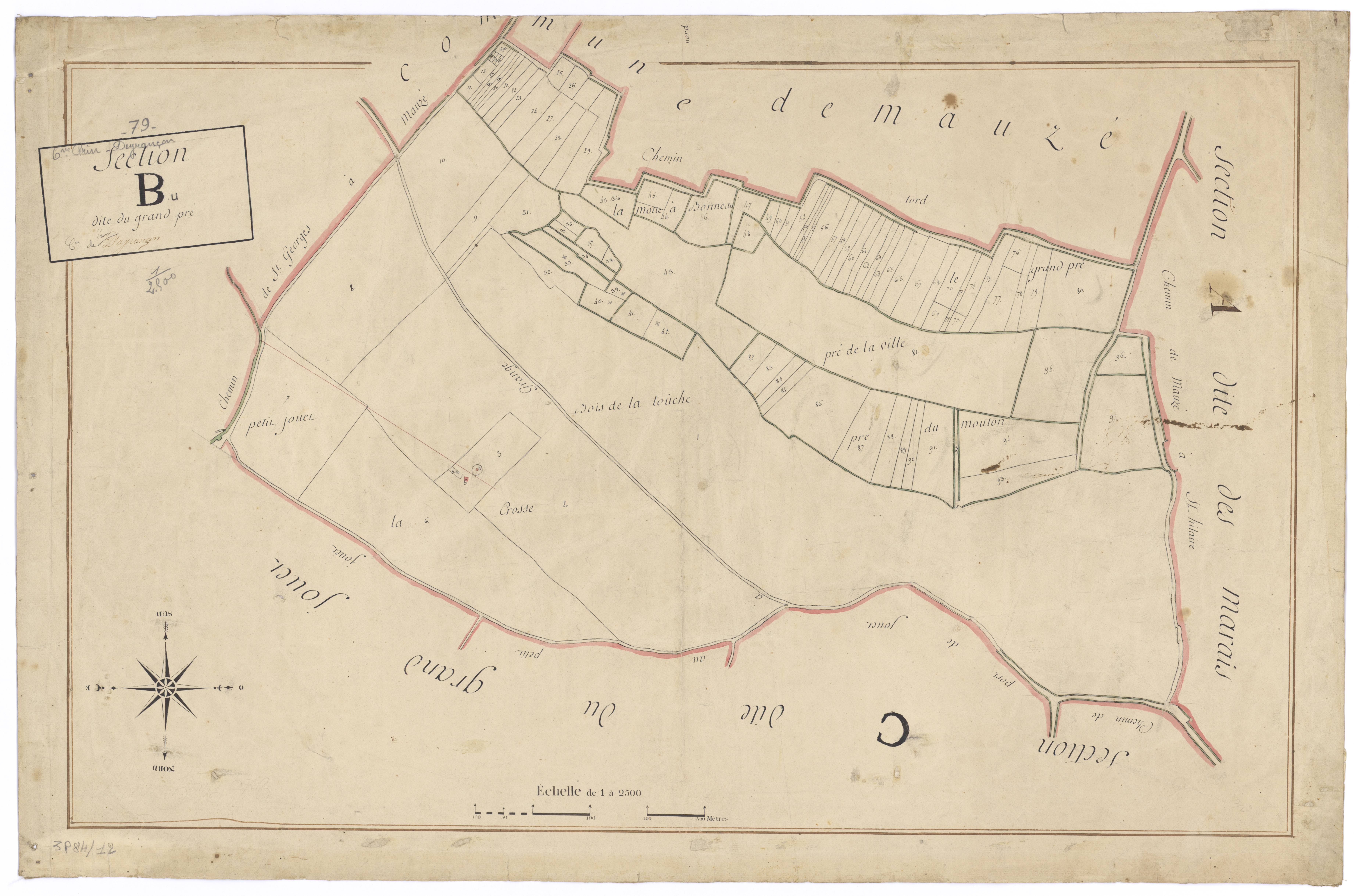 Mauzé-sur-le-Mignon - FRAD079_CADASTRE_NAPOLEONIEN Section B dite du Grand Pré
