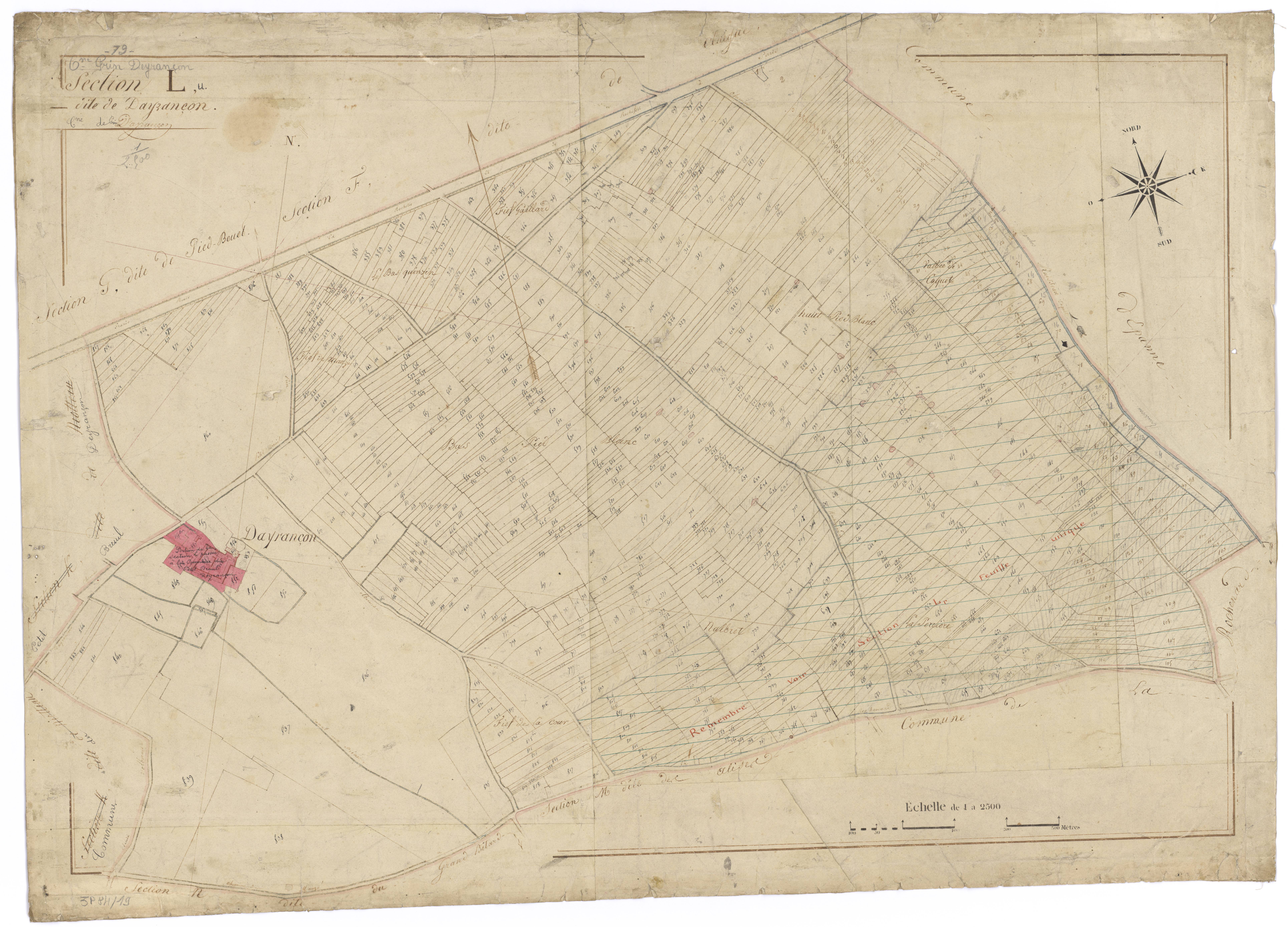 Mauzé-sur-le-Mignon - FRAD079_CADASTRE_NAPOLEONIEN Section L dite de Dayrançon