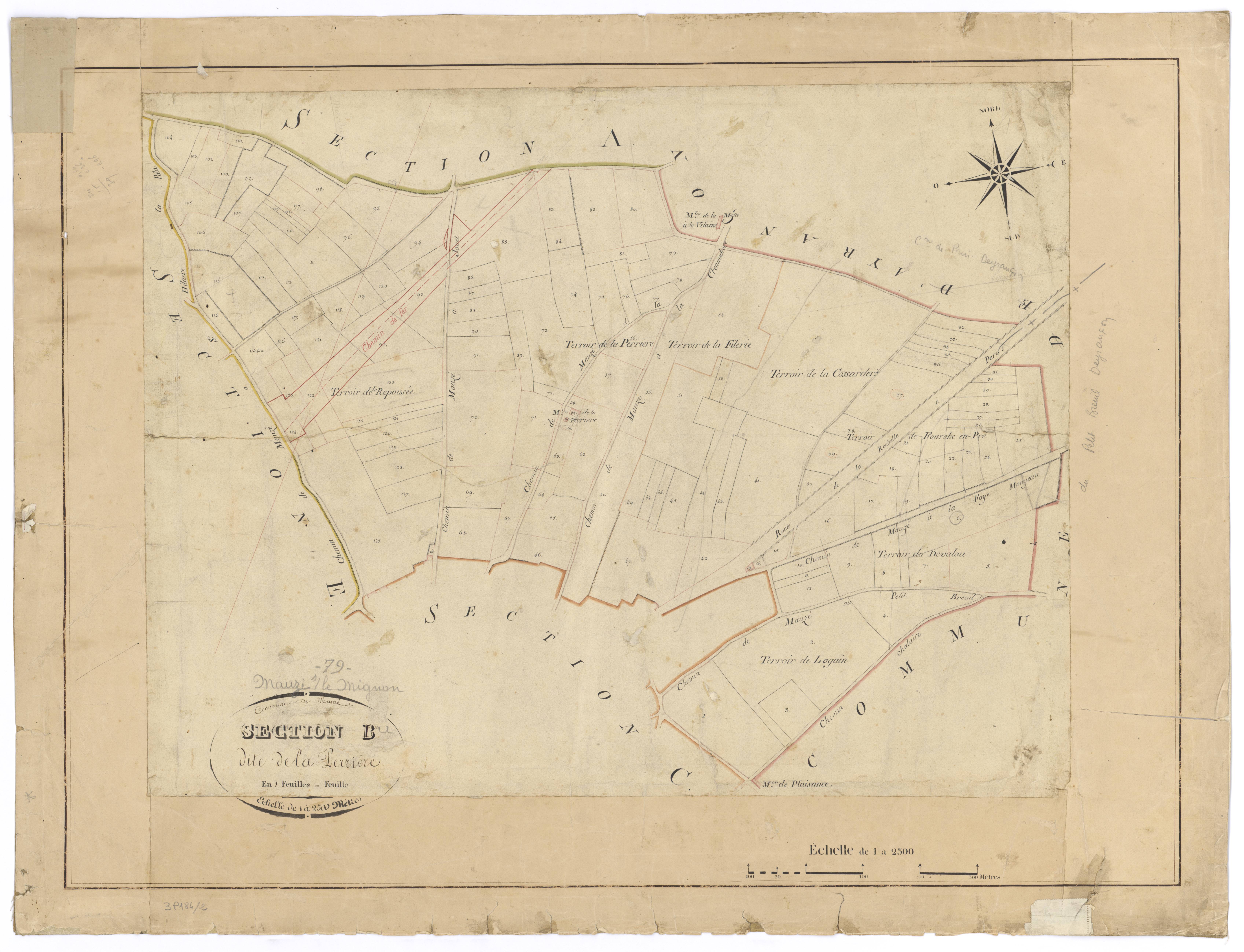 Mauzé-sur-le-Mignon - FRAD079_CADASTRE_NAPOLEONIEN Section B dite de la Perriére