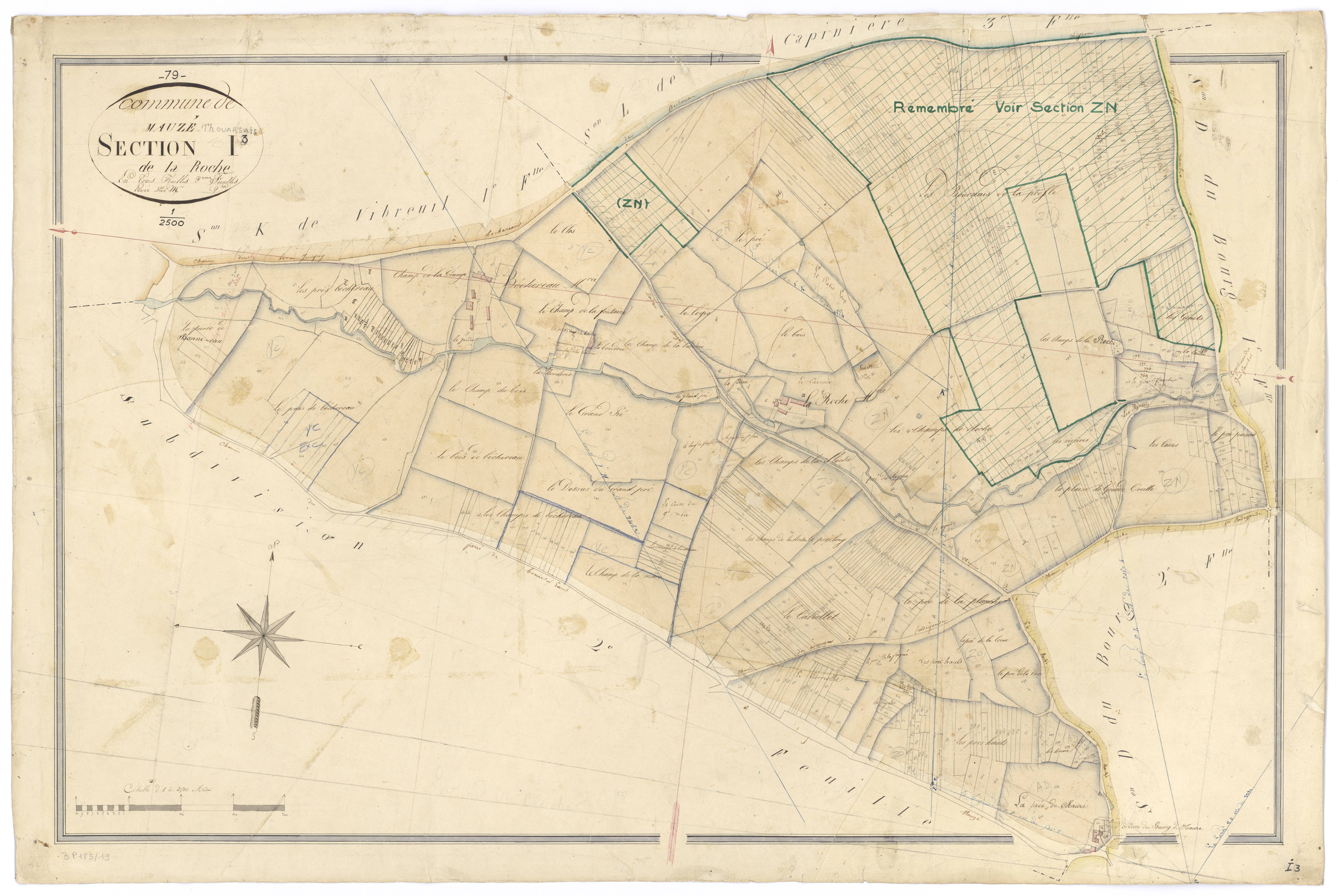 Mauzé-Thouarsais - FRAD079_CADASTRE_NAPOLEONIEN Section I3 dite de la Roche 