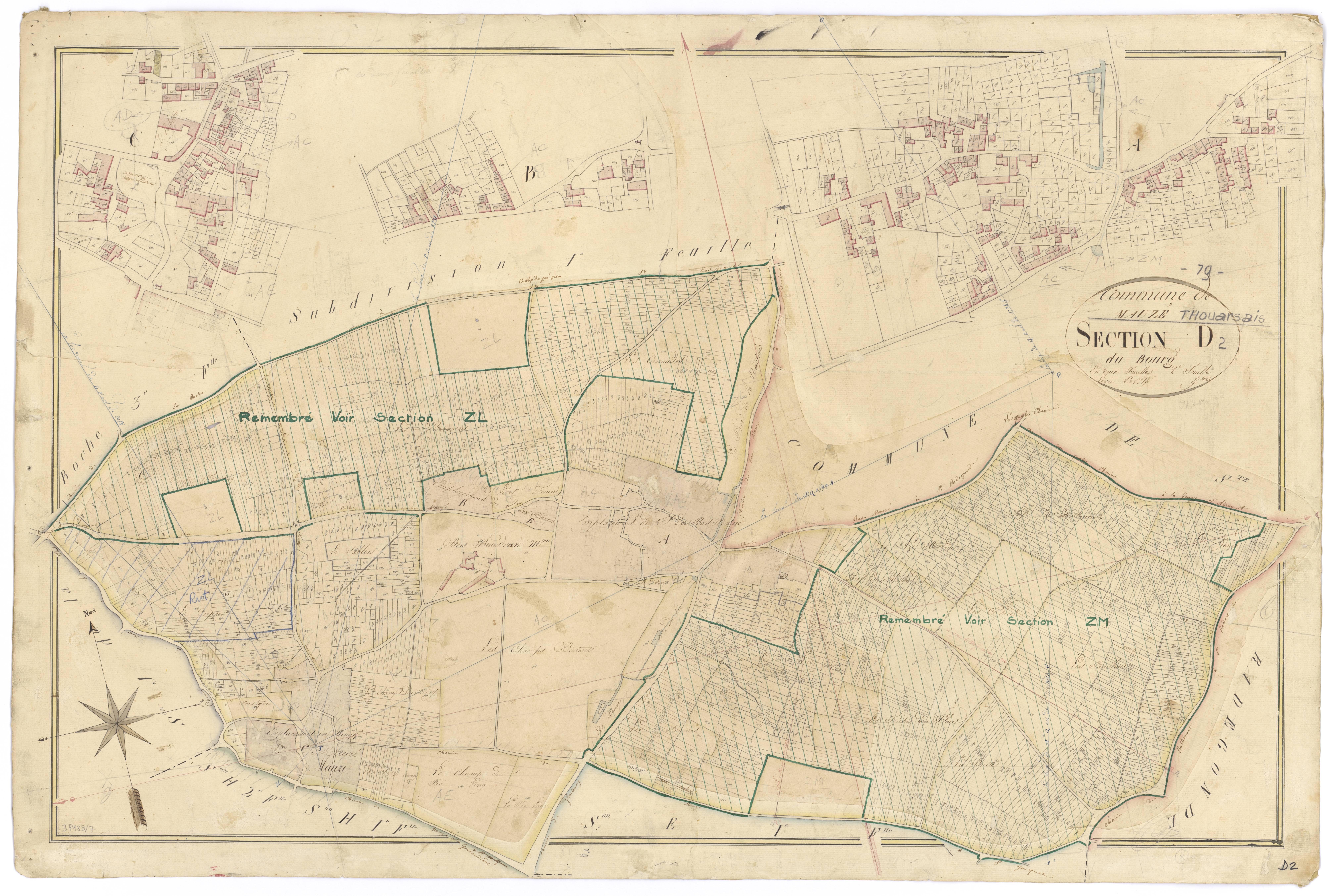 Mauzé-Thouarsais - FRAD079_CADASTRE_NAPOLEONIEN Section D2 dite du Bourg 